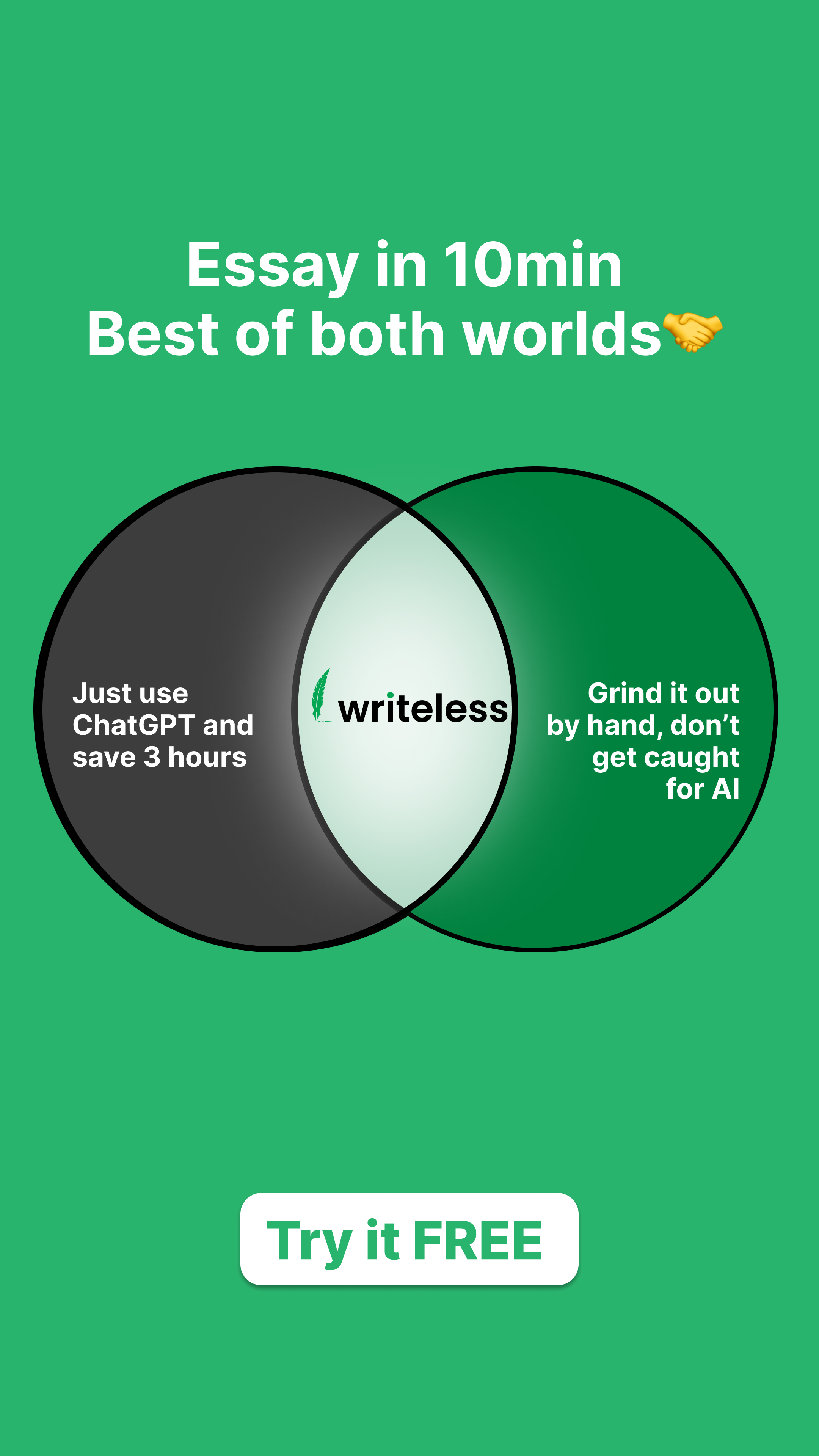 Writeless AI Facebook ad