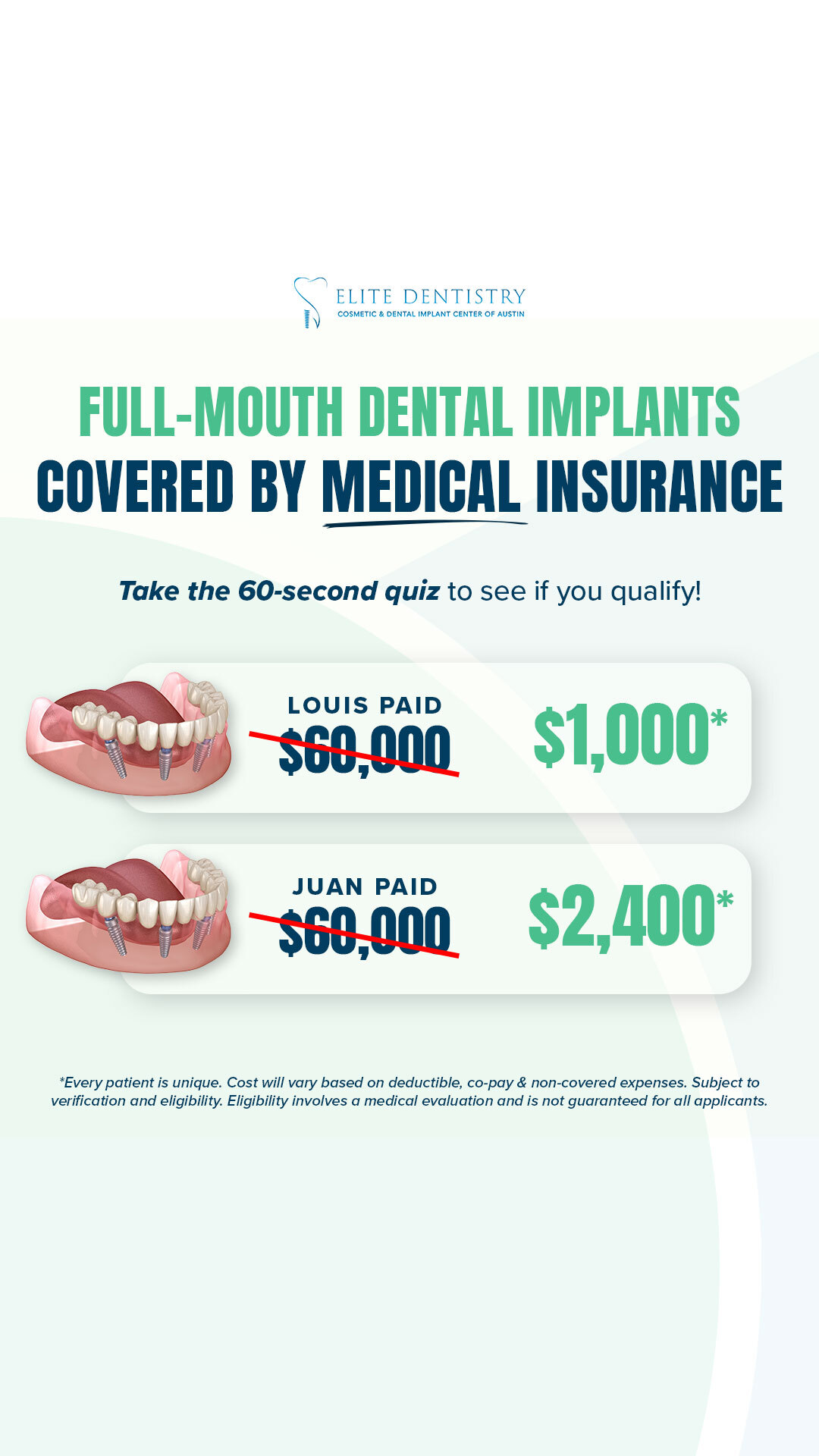 Elite Dentistry Facebook ad from Aug 28, 2025