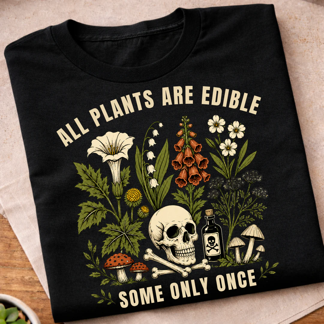 LoftyMood Facebook ad: All Plants Are Edible T-Shirt