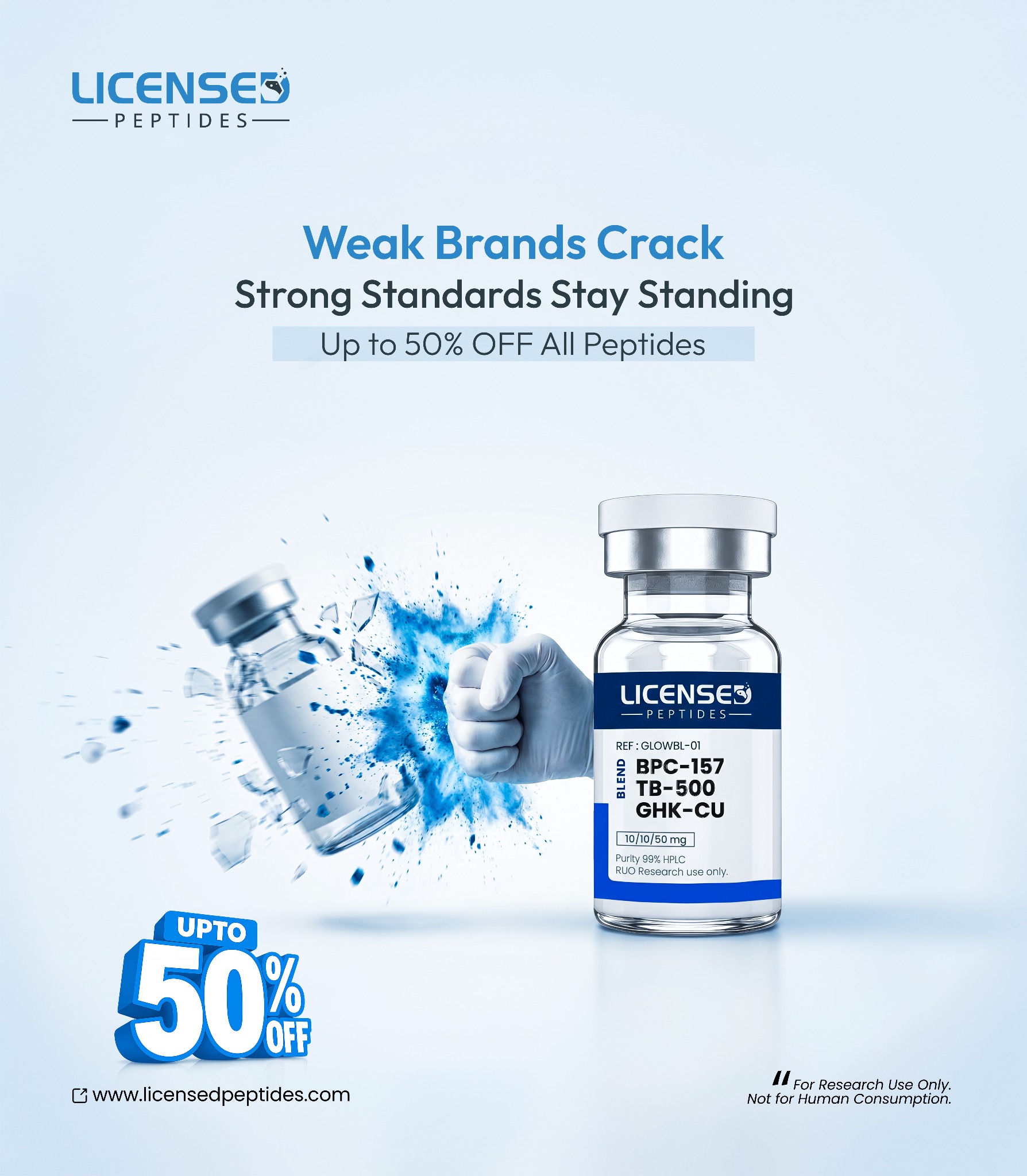 LicensedPeptides.com Facebook ad