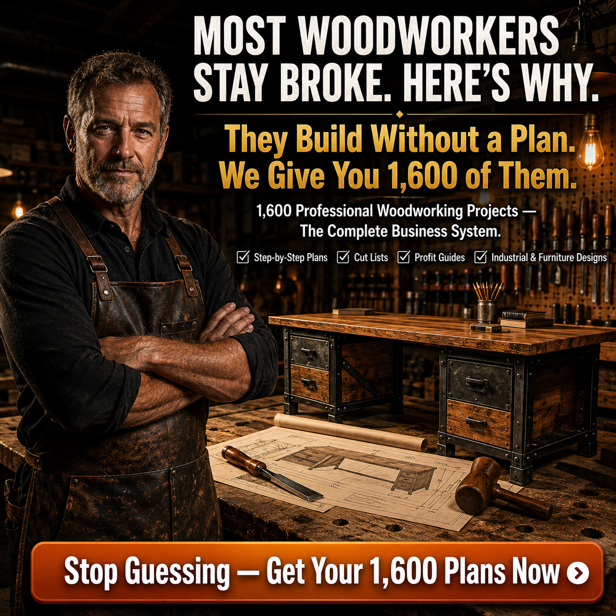 Expert Academy Facebook ad: Why do some hobbyists build perfect furniture on their…