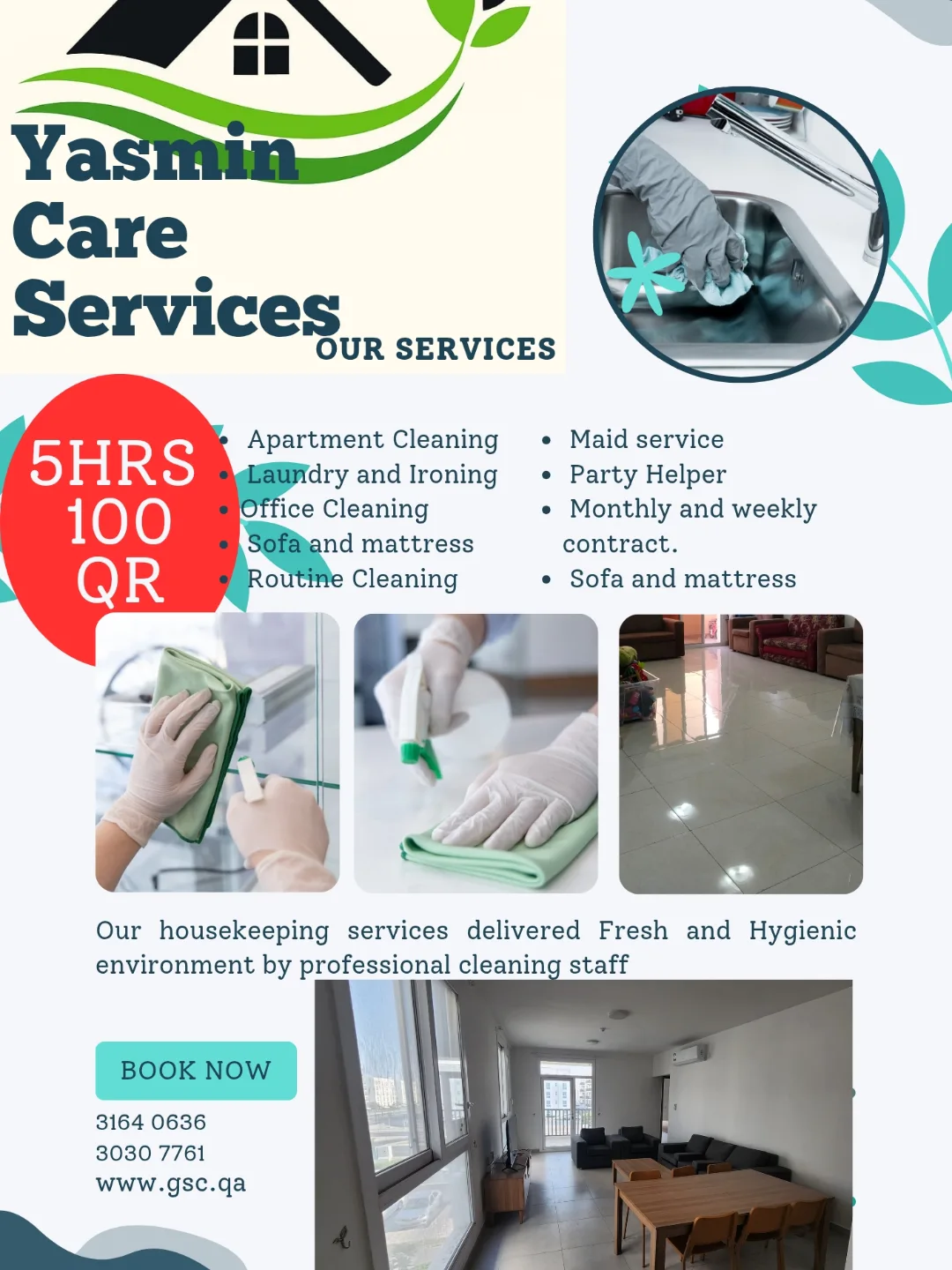 Full Yasmin care cleaning and hospitality Facebook ad