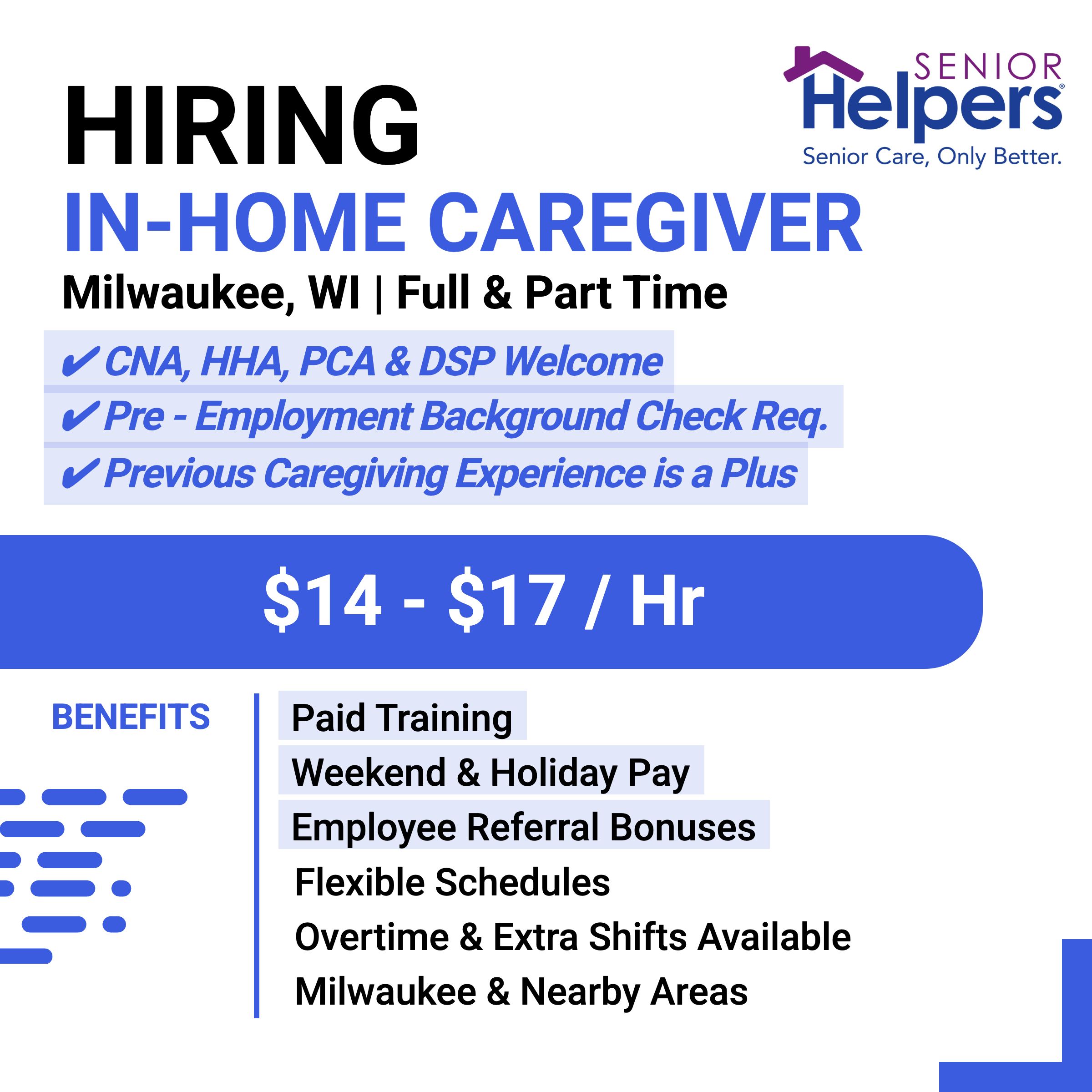 Hireline Healthcare Jobs Facebook ad: Caregiver Application