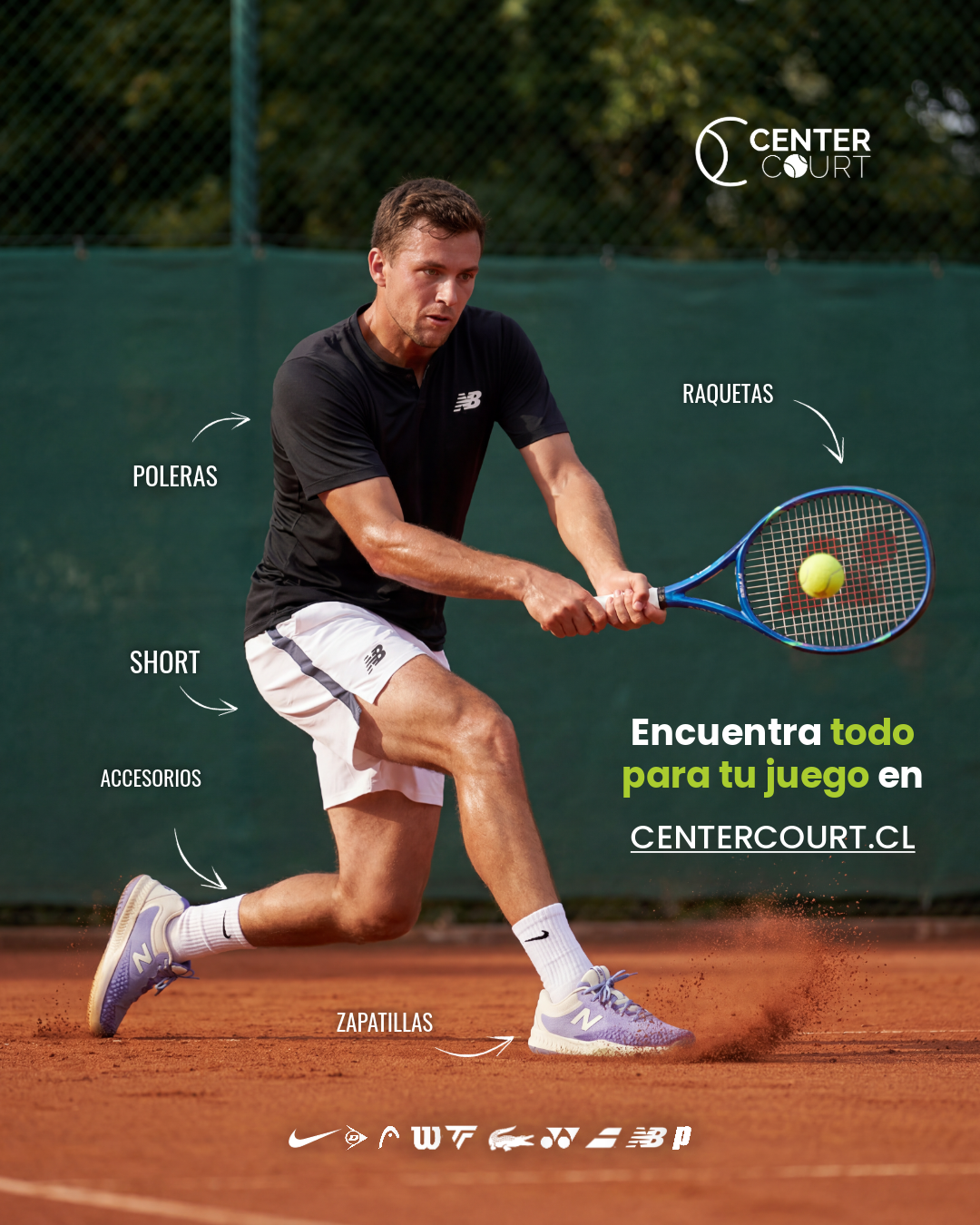 Centercourt Facebook ad: Encuentra todo para tu juego en CenterCourt.cl