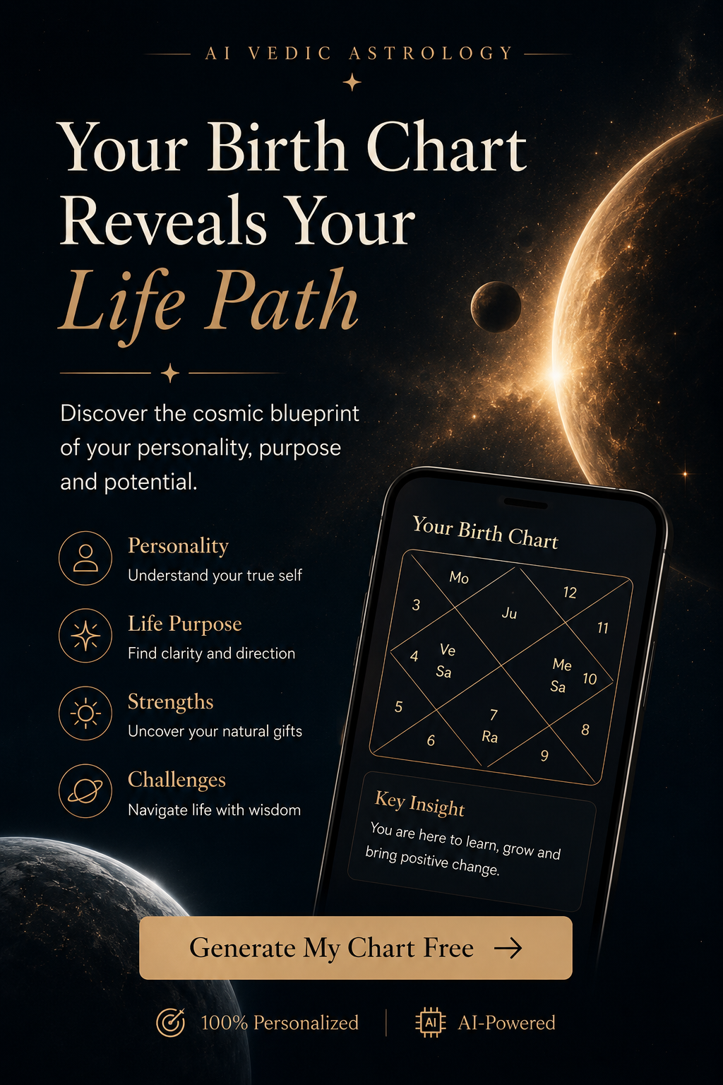 Ask My Chart Facebook ad: Your Birth Chart Reveals Your Life Path