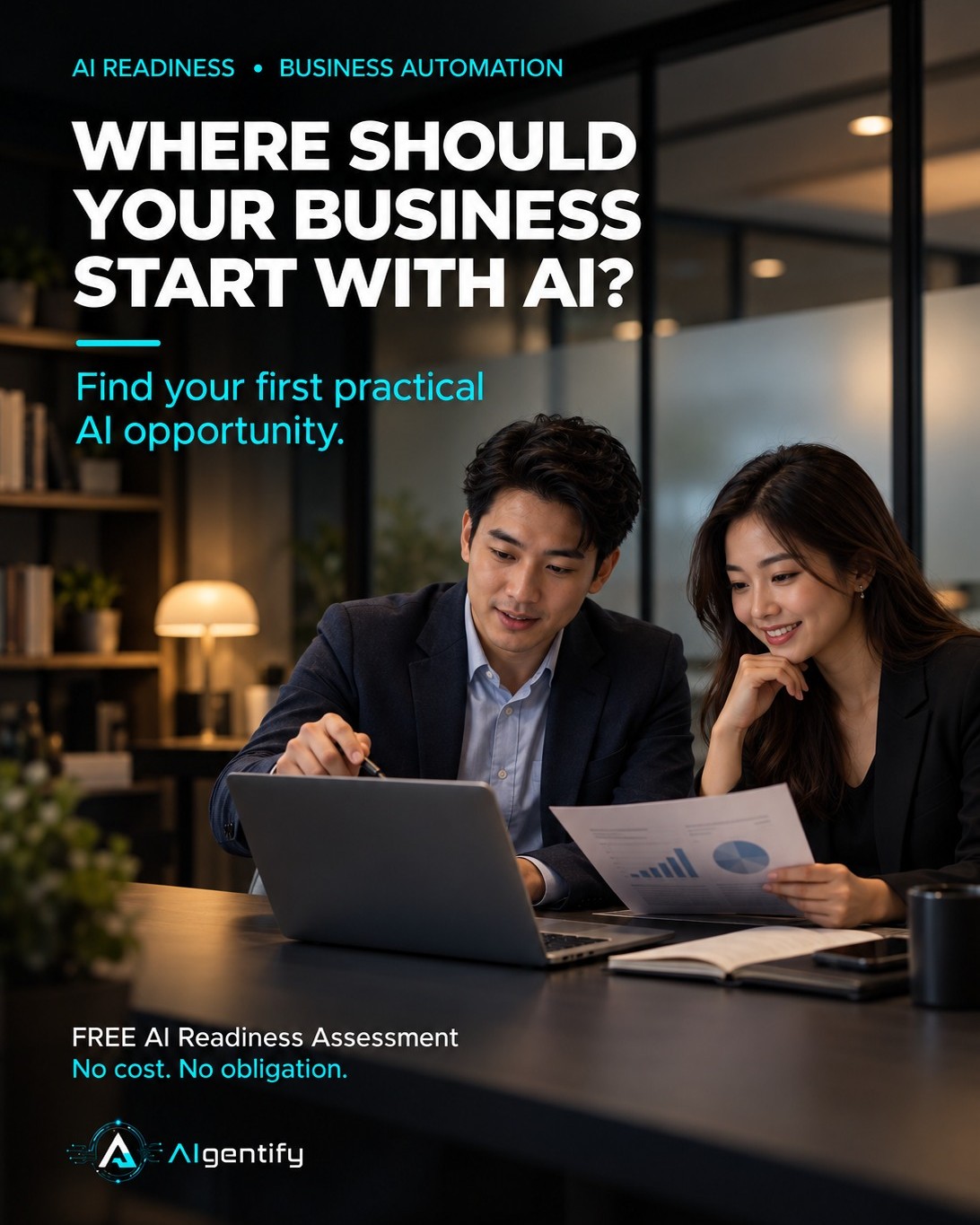 AIgentify Facebook ad: Free AI Readiness Assessment, AIgentify