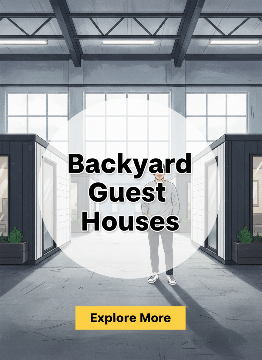 Clever Shopping Facebook ad: Learn About Backyard Guest House Options