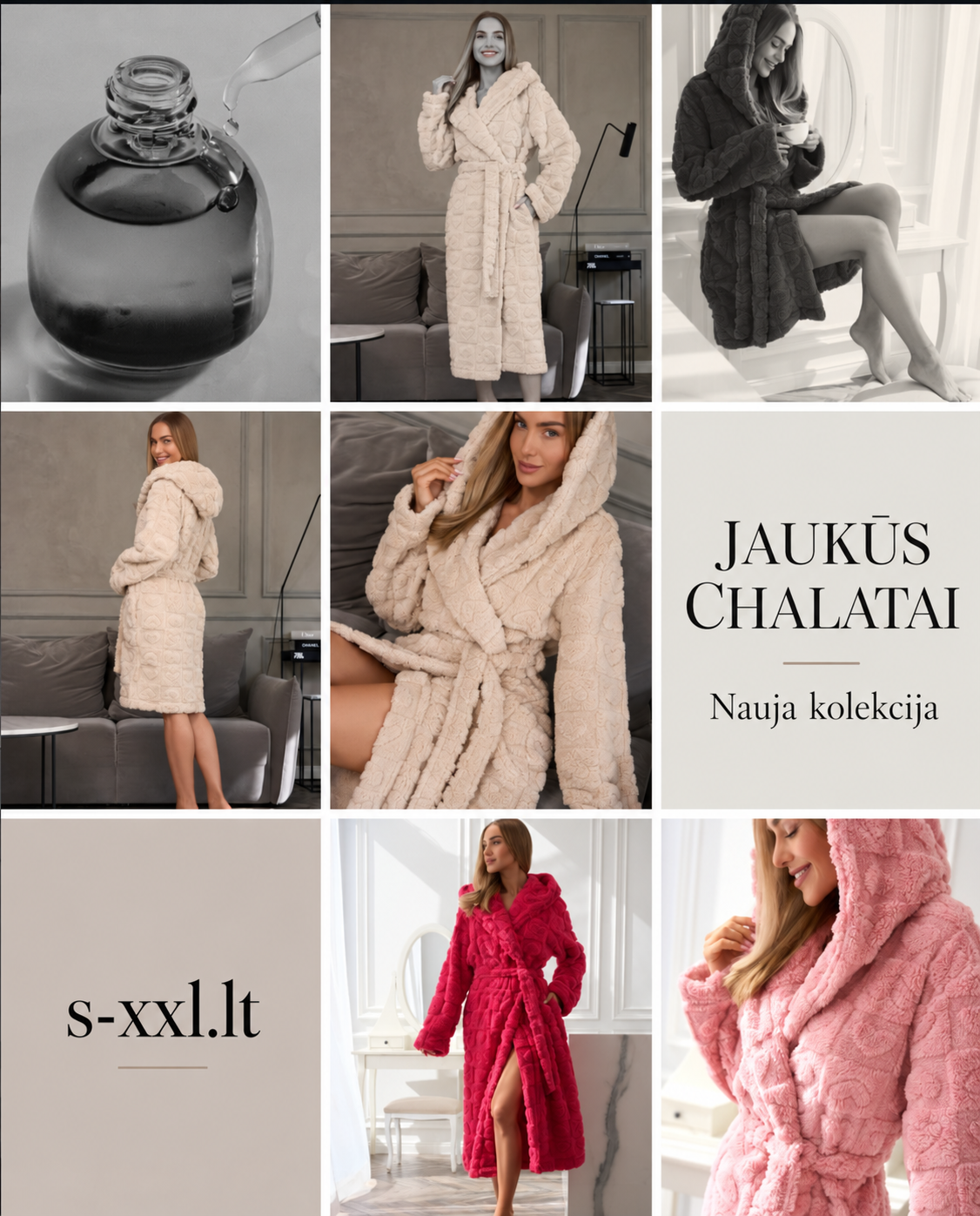 Apatinis trikotažas s-xxl.lt Facebook ad: Nauja jaukių chalatų kolekcija
