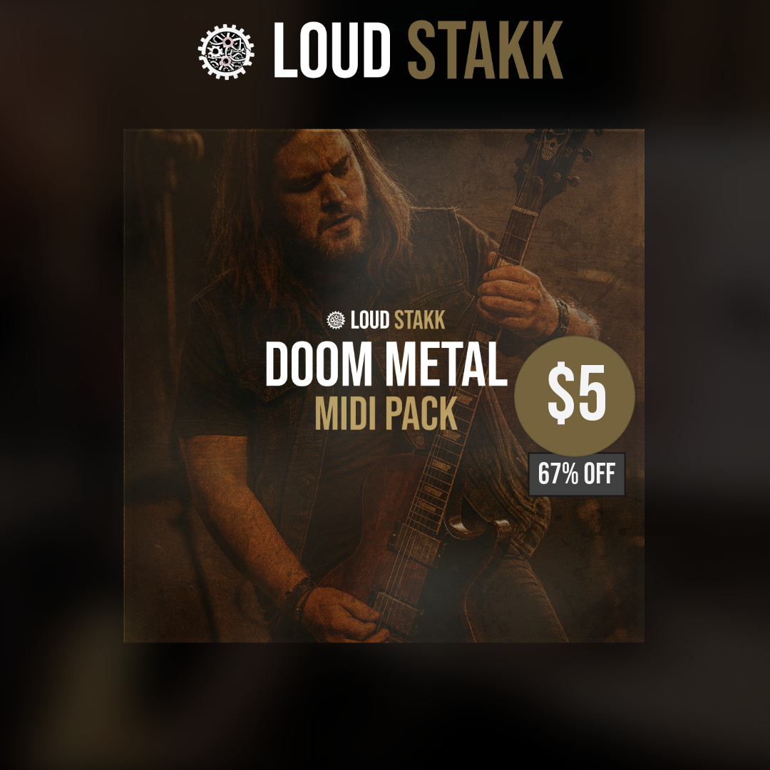 Loudstakk Facebook ad: DOOM METAL MIDI PACK, $5