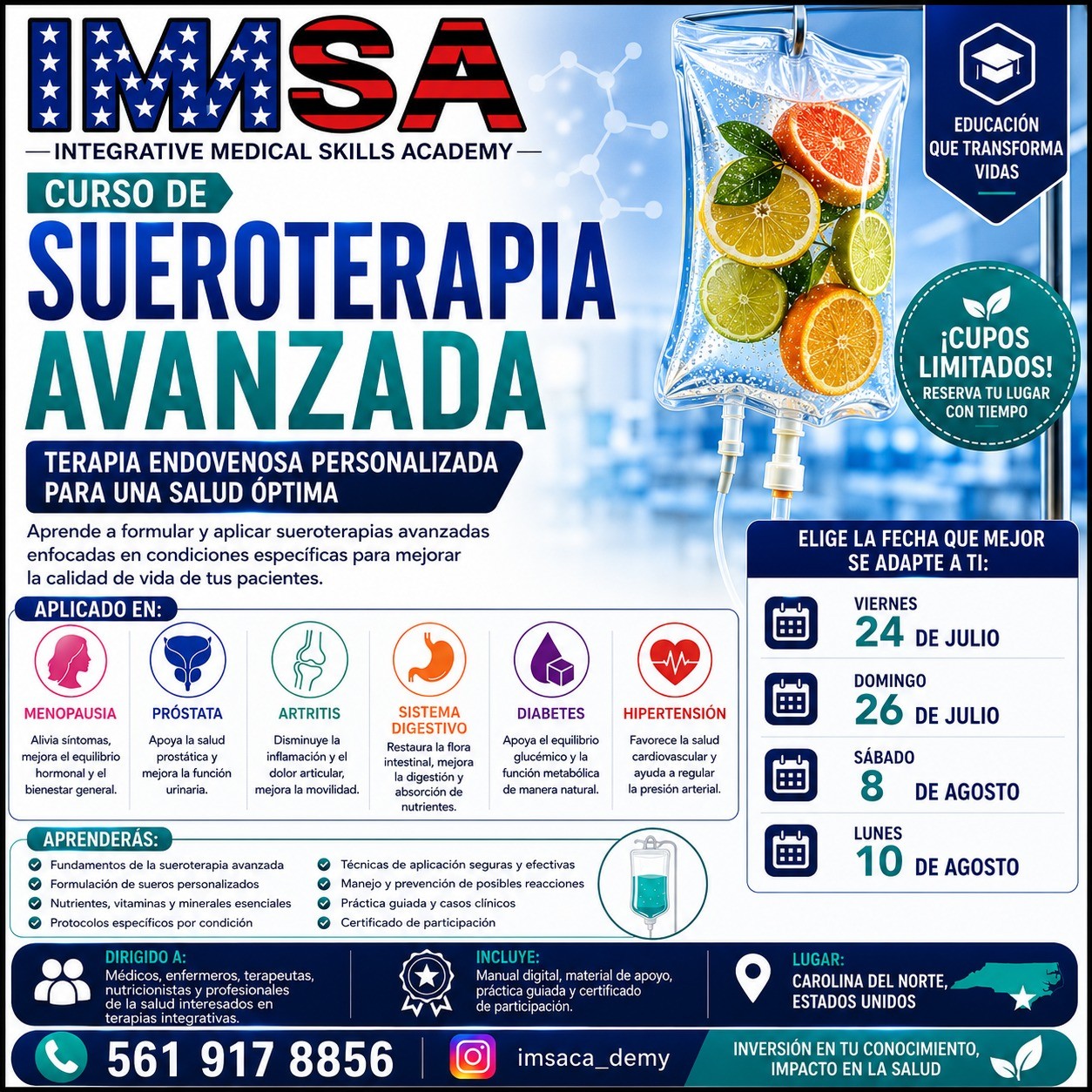 IMSA Facebook ad: ¡DOMINA LA SUEROTERAPIA AVANZADA Y LLEVA TU PRÁCTICA…