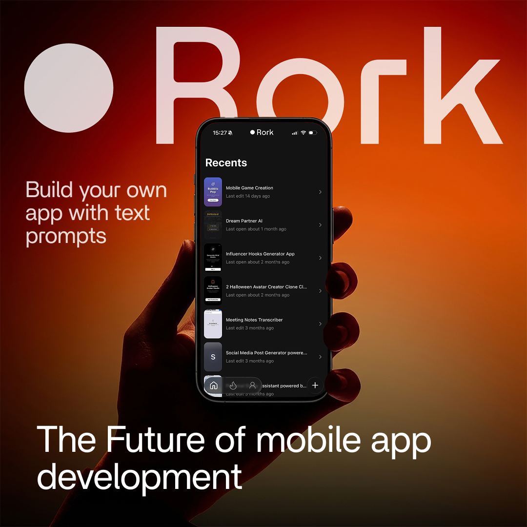 Rork. Build native mobile apps, fast. Facebook ad