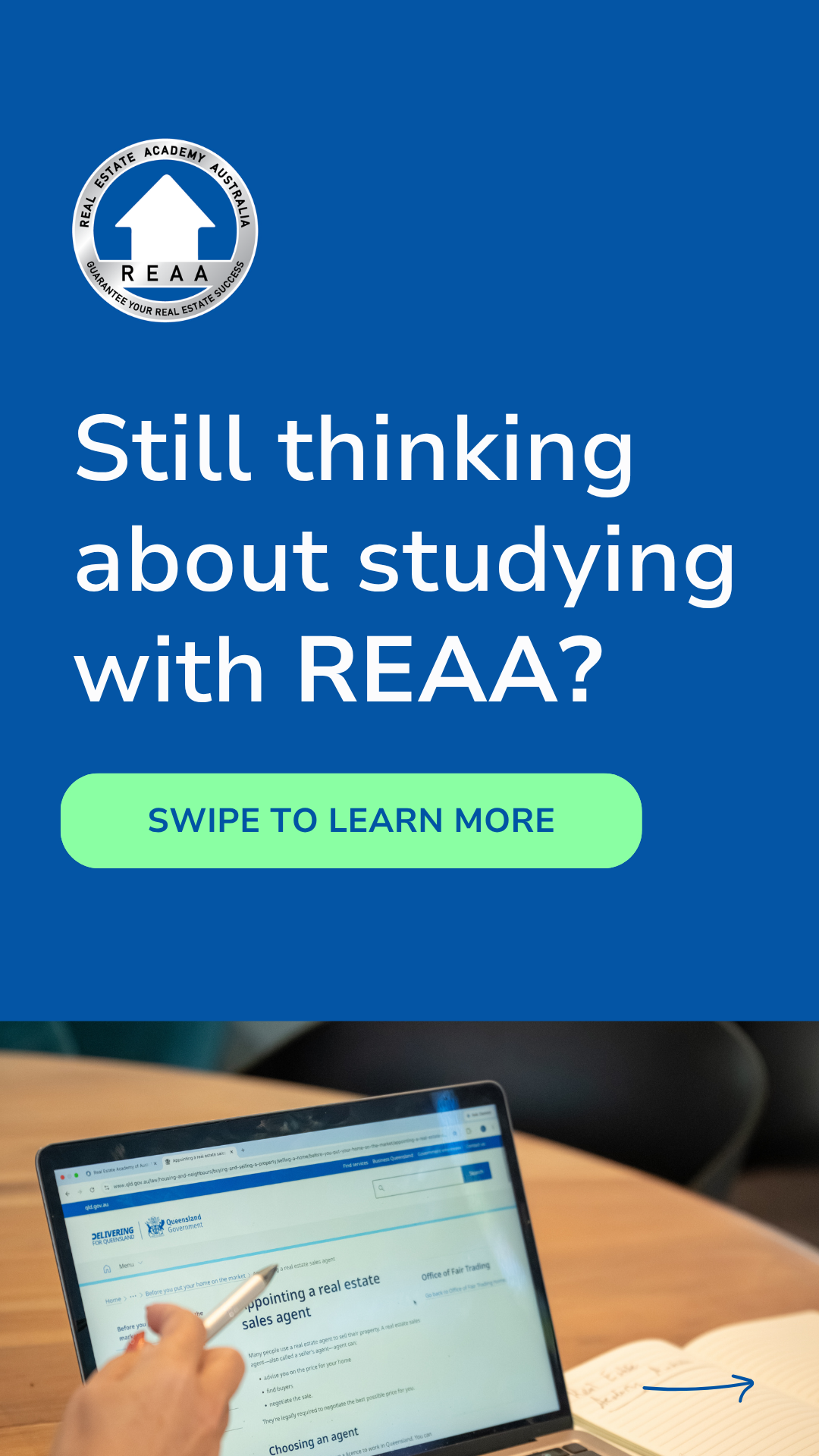 Real Estate Academy Australia - RTO 32426 Facebook ad: Learn More
