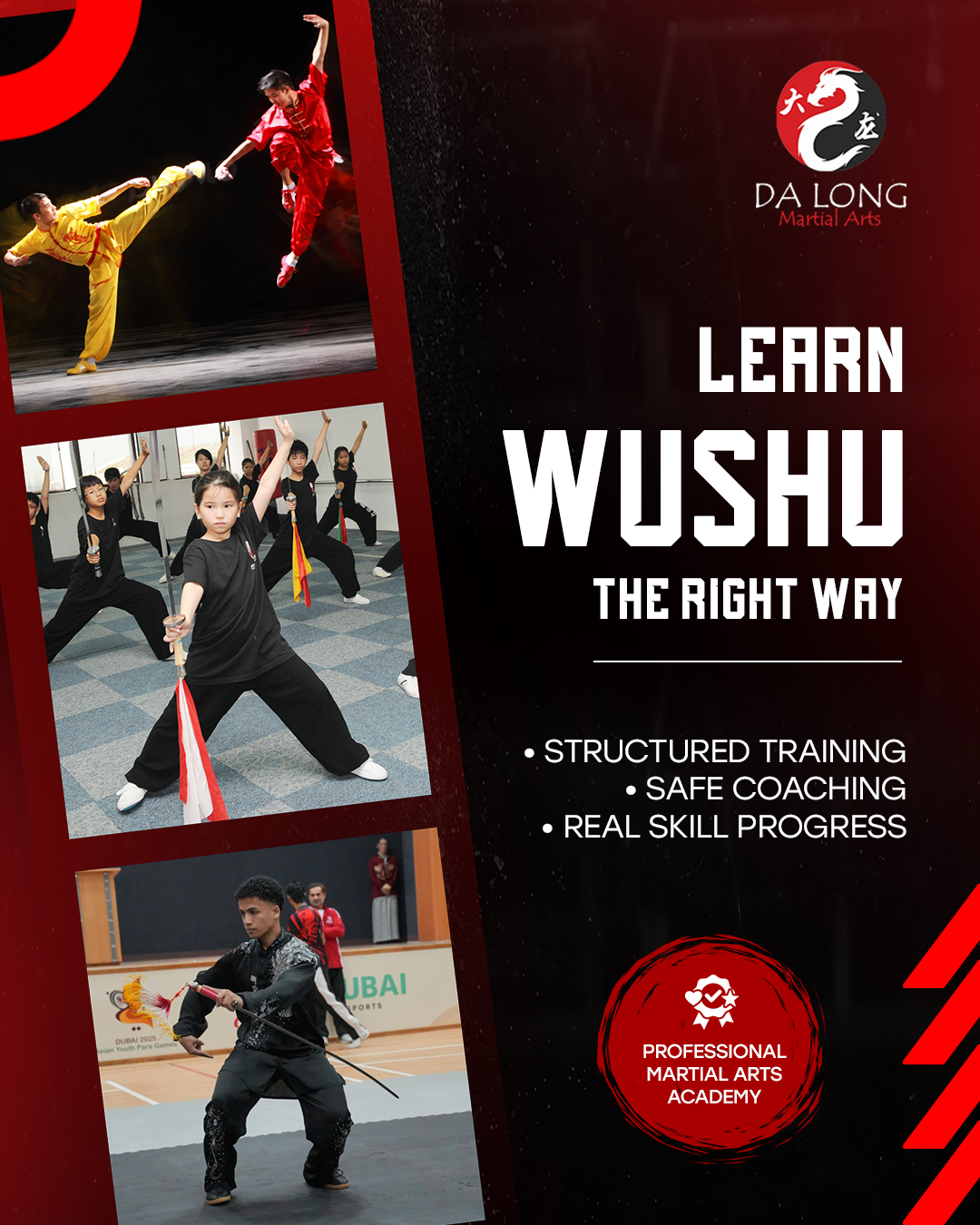 Dalong Martial Arts Facebook ad: Kids Wushu