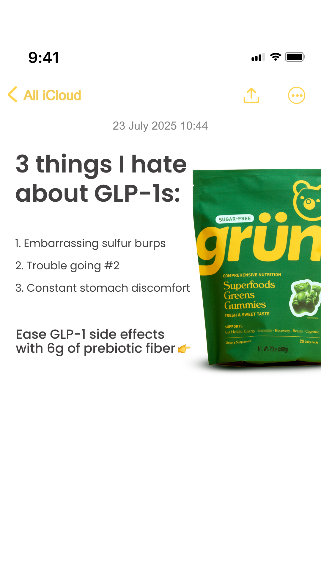 Grüns Facebook ad