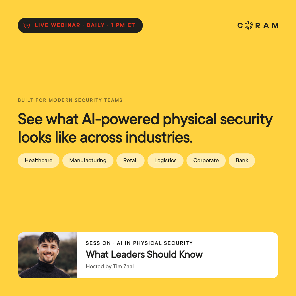 Coram AI Facebook ad: Your team has the footage.