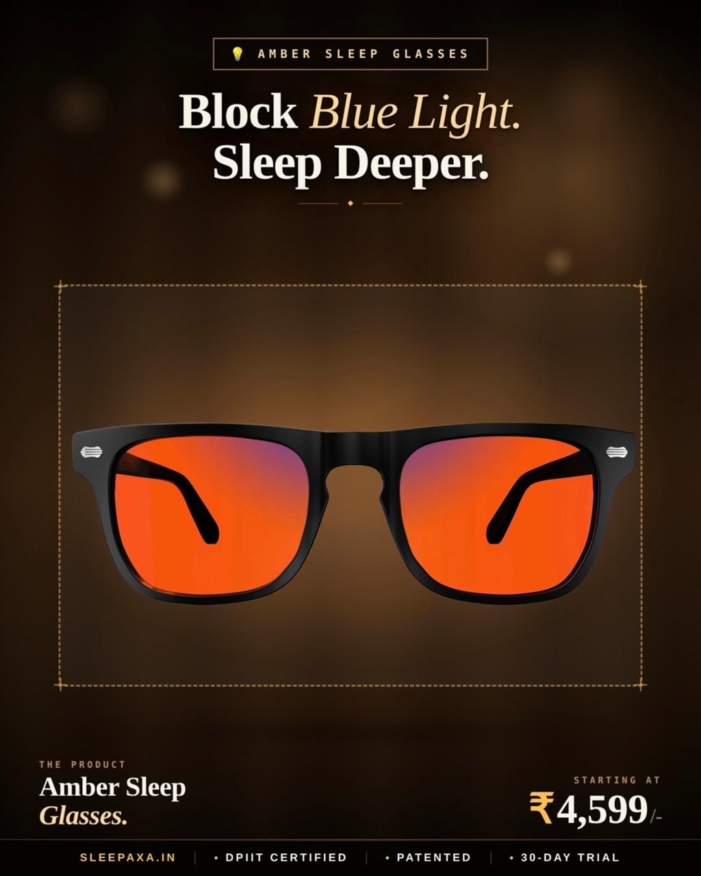 SleepAxa Facebook ad: Block Blue Light. Sleep Deeper.