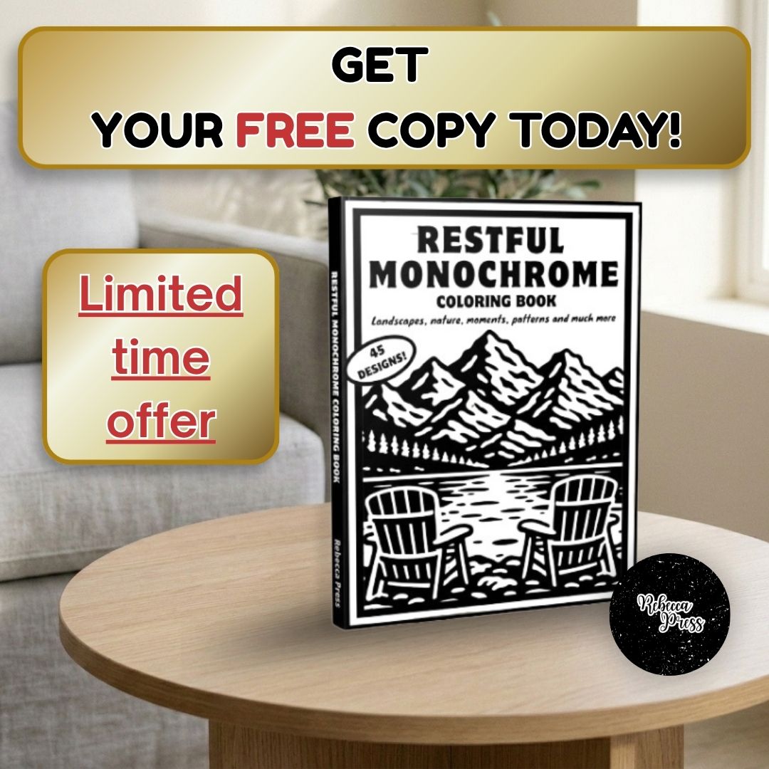 Restful Monochrome Coloring book Facebook ad