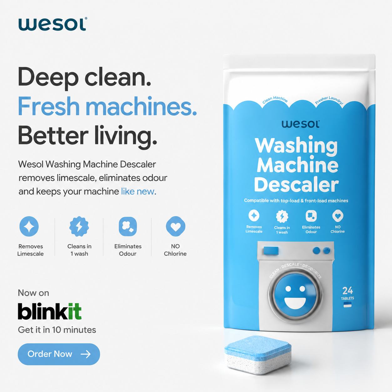 Wesol Facebook ad: Removes limescale