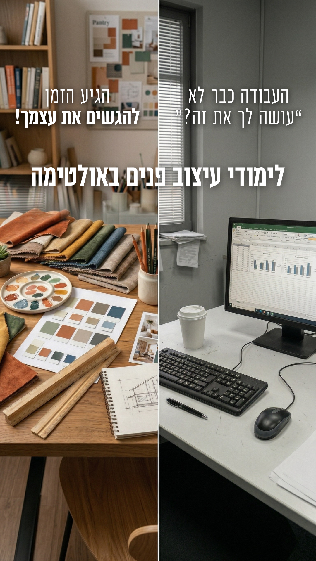 אולטימה - בית הספר לעיצוב פנים של מרכז הבנייה הישראלי Facebook ad