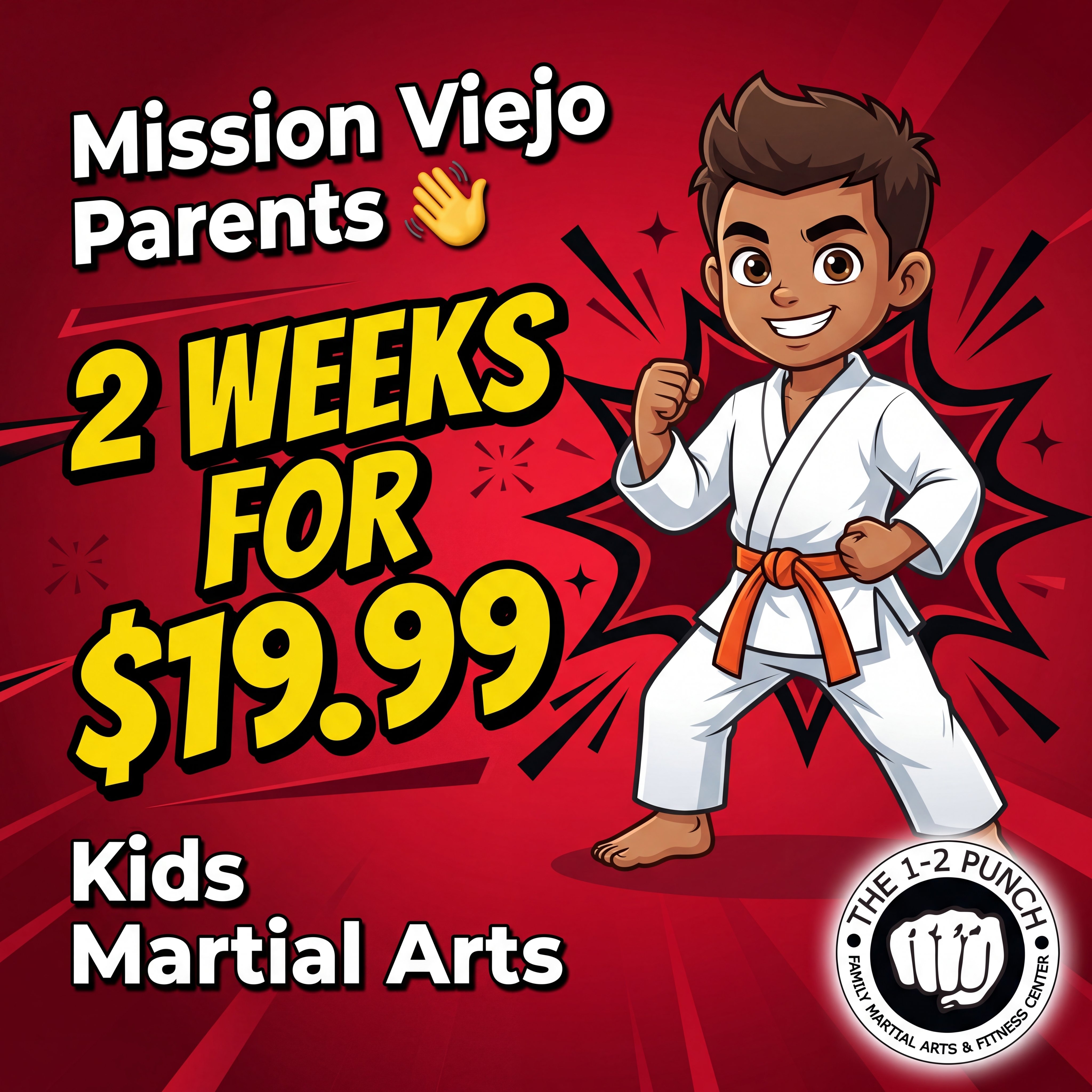 The 1-2 Punch Family Martial Arts & Fitness Center Facebook ad