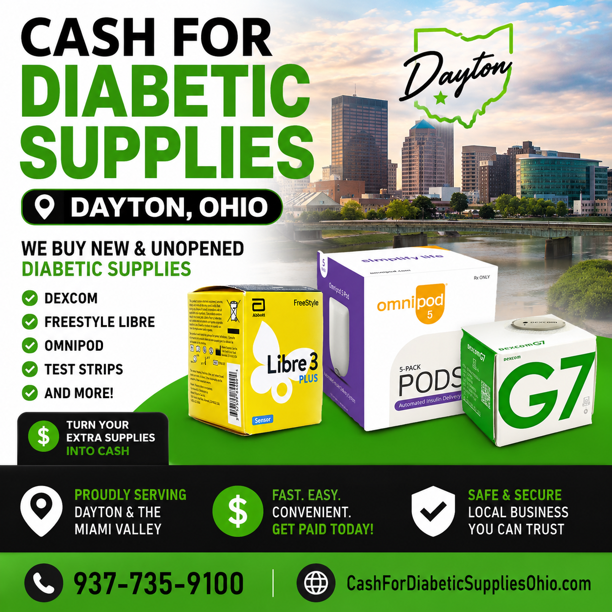 Cash For Diabetic Supplies Ohio Facebook ad