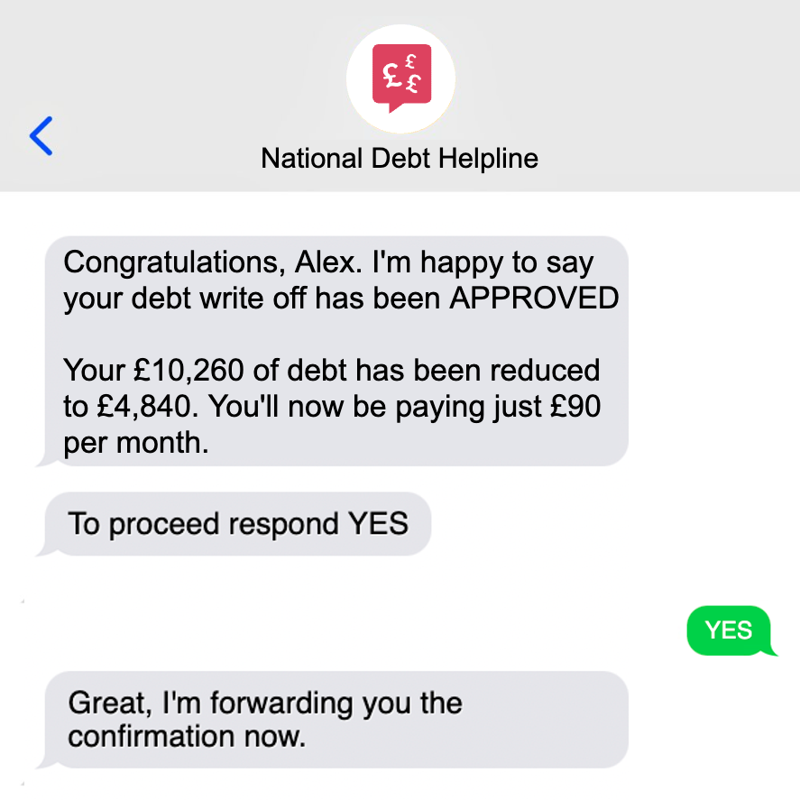 National Help For Debt Facebook ad: Debt Write Off Checker