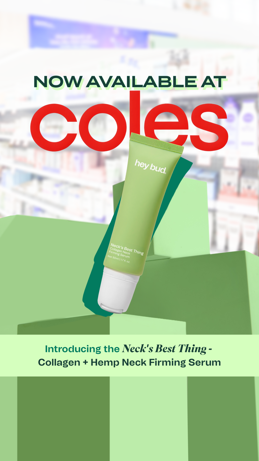 Hey Bud Skincare Facebook ad: Hey Bud Is Now in Coles.