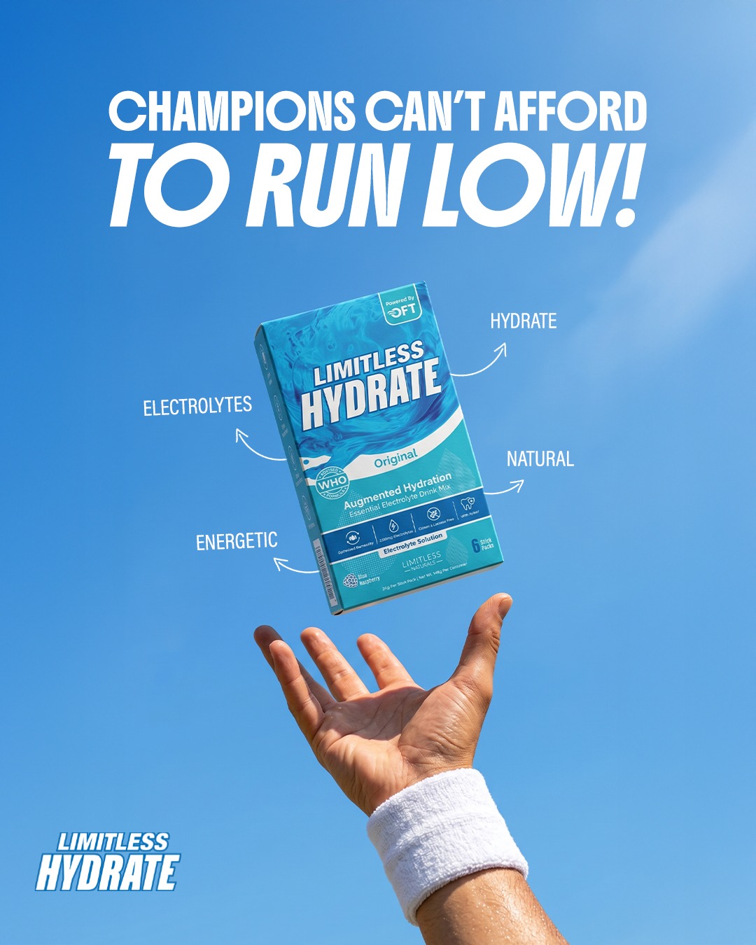 Limitless Hydrate Facebook ad: You don’t have the luxury of being tired.