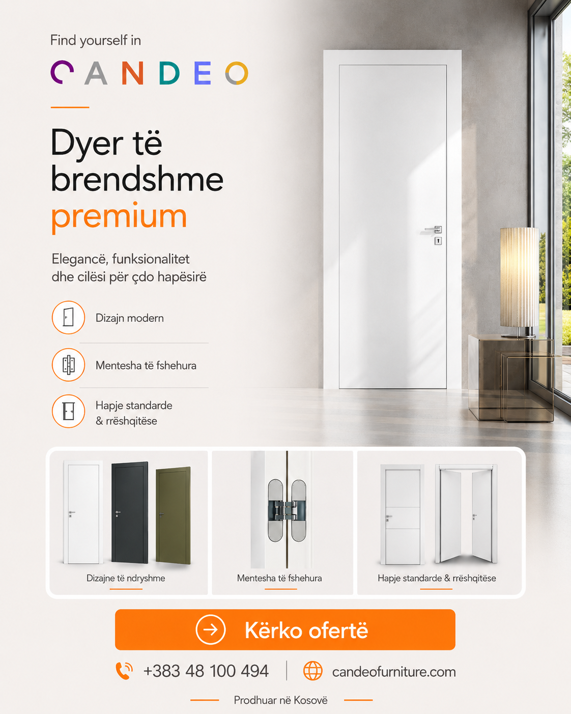 CANDEO Facebook ad: Kërko ofertë për dyer