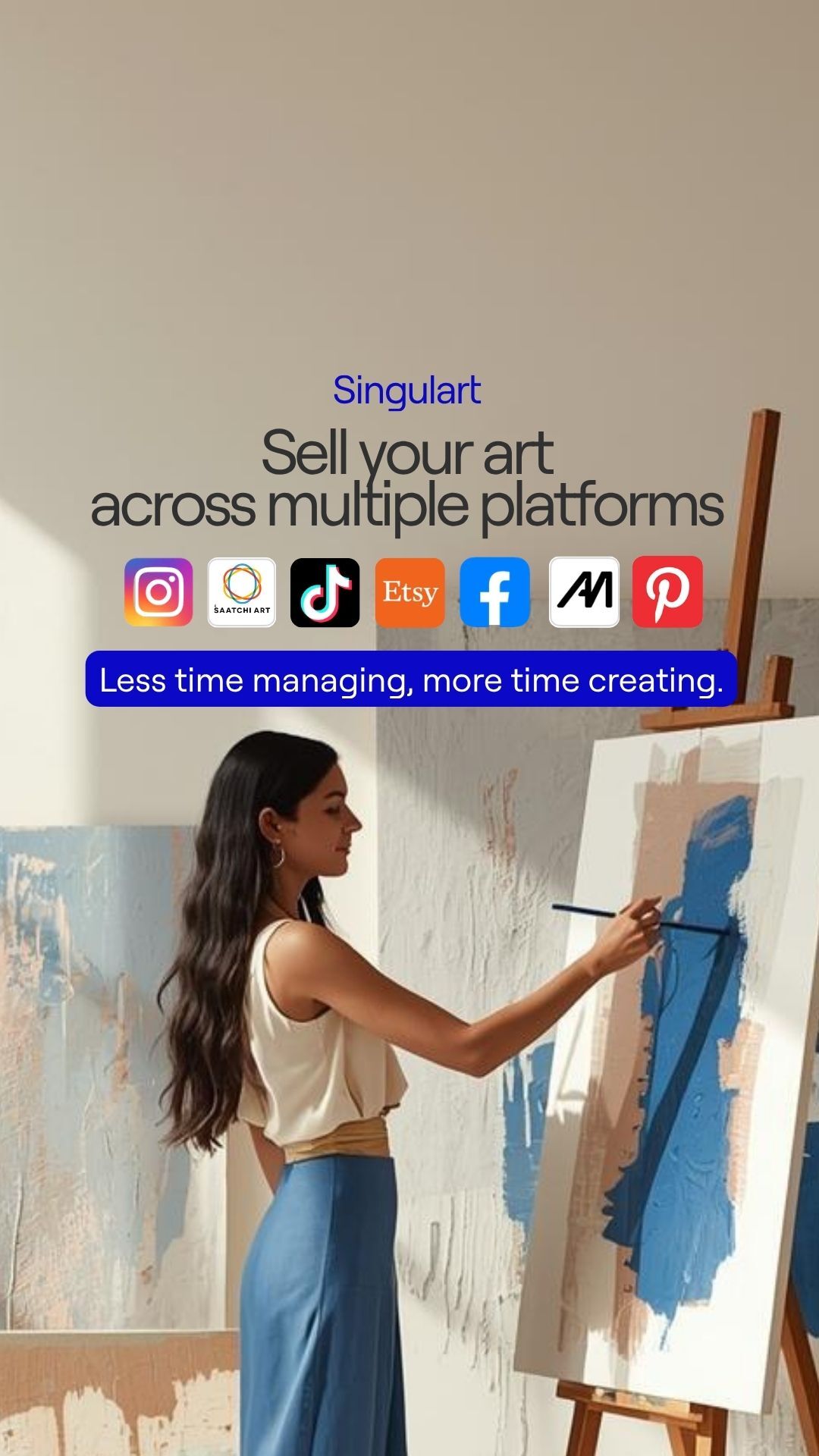 SINGULART Facebook ad: Sign up now!