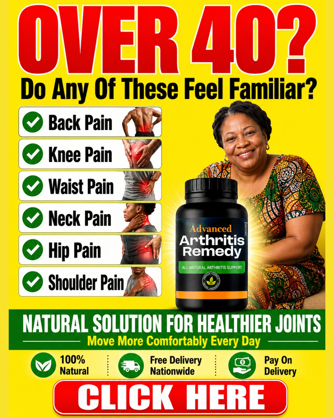 Nature Solution Facebook ad: Tired of Joint and Bone Pain?