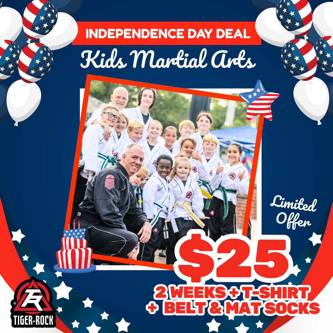 Tiger Rock Martial Arts of Evans Facebook ad: Independence Day Martial Arts Deal!
