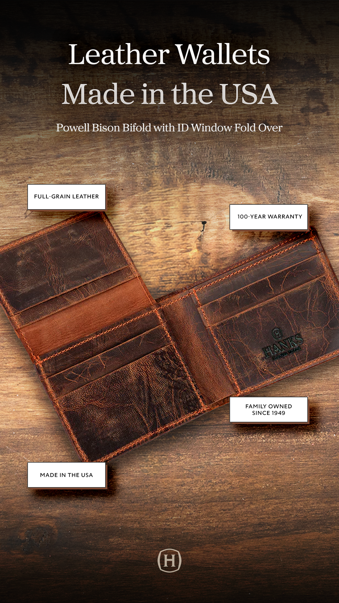Hanks Leather Goods Facebook ad