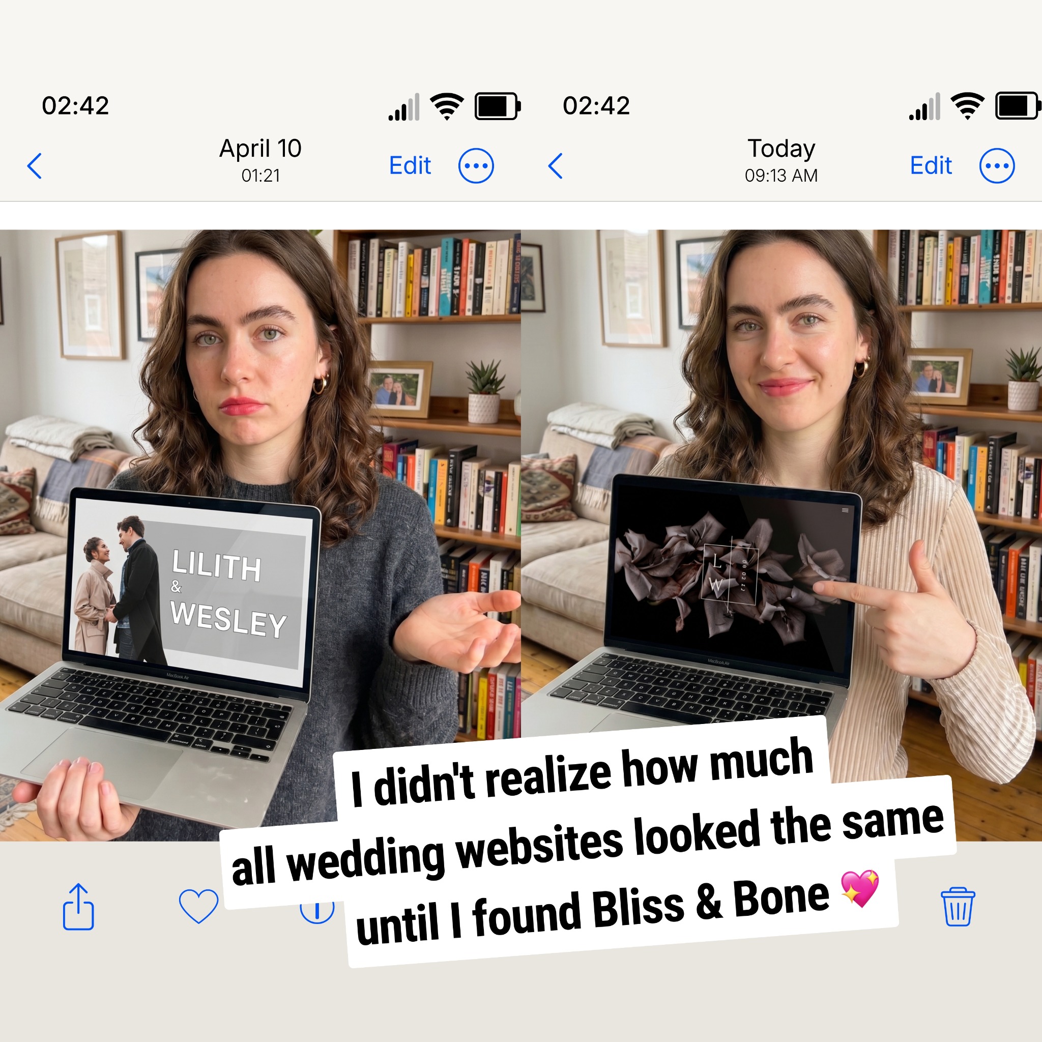 Bliss & Bone Facebook ad: The Calm Way to Plan a Wedding