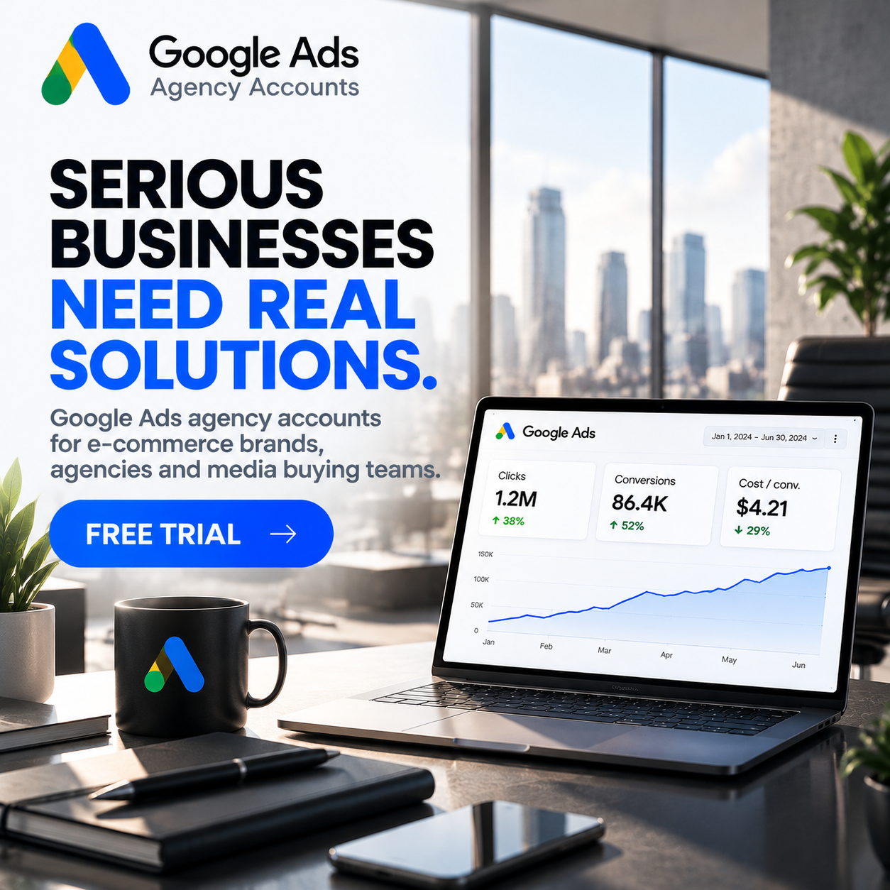 WayProfit Agency Facebook ad: Pass short quiz and get free 7 day trial