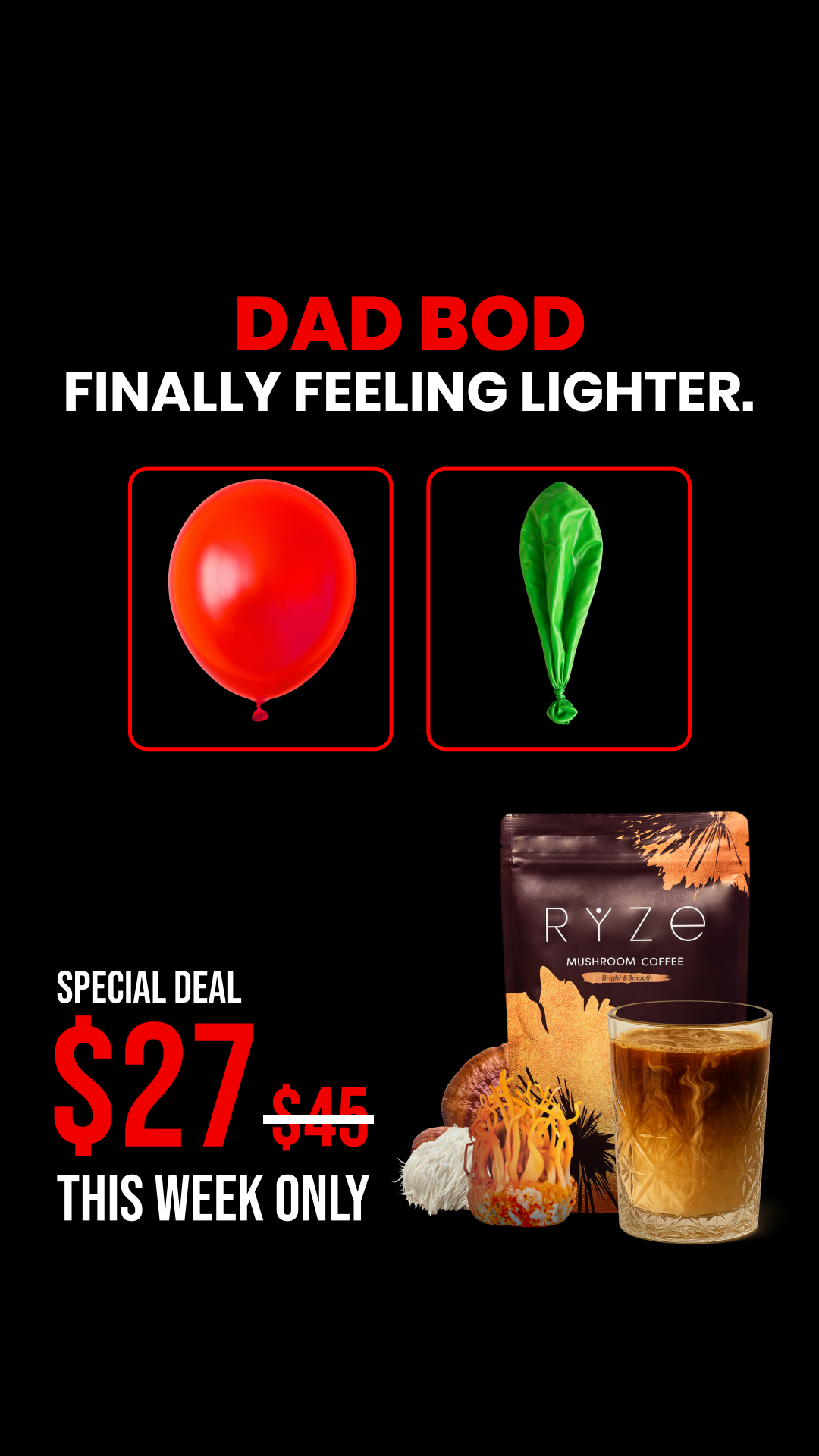 RYZE Superfoods Facebook ad