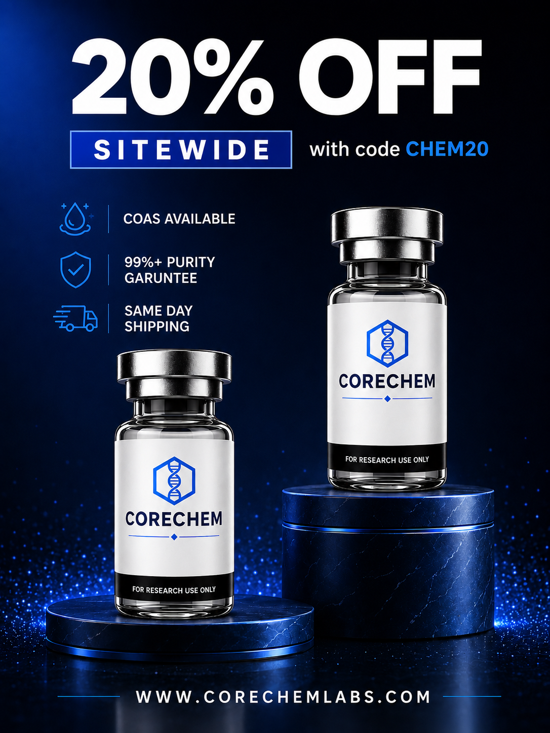 Corechemlabs Facebook ad: Core Chem Labs | Analytical-Grade Biochemical Reference…