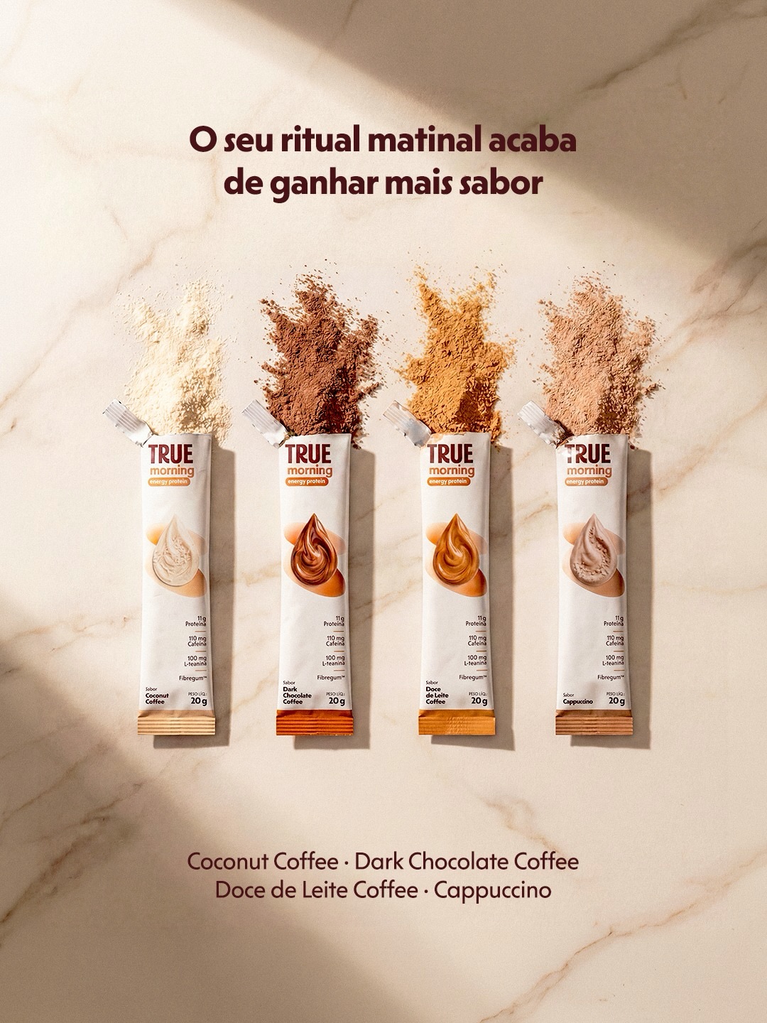 True - Viva de verdade Facebook ad: O seu ritual matinal pode ser saboroso, cremoso…