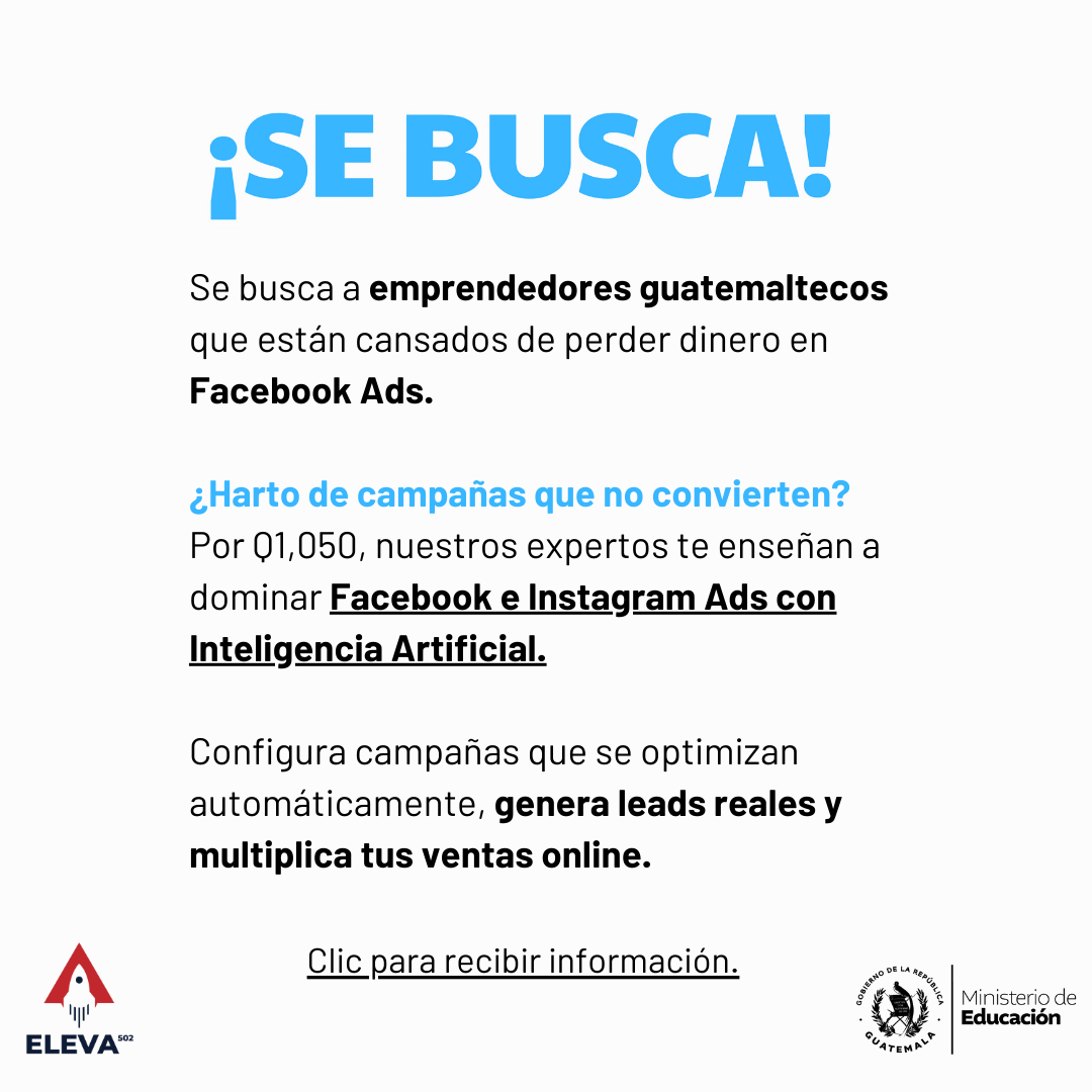 Eleva502 Facebook ad: ULTIMOS CUPOS