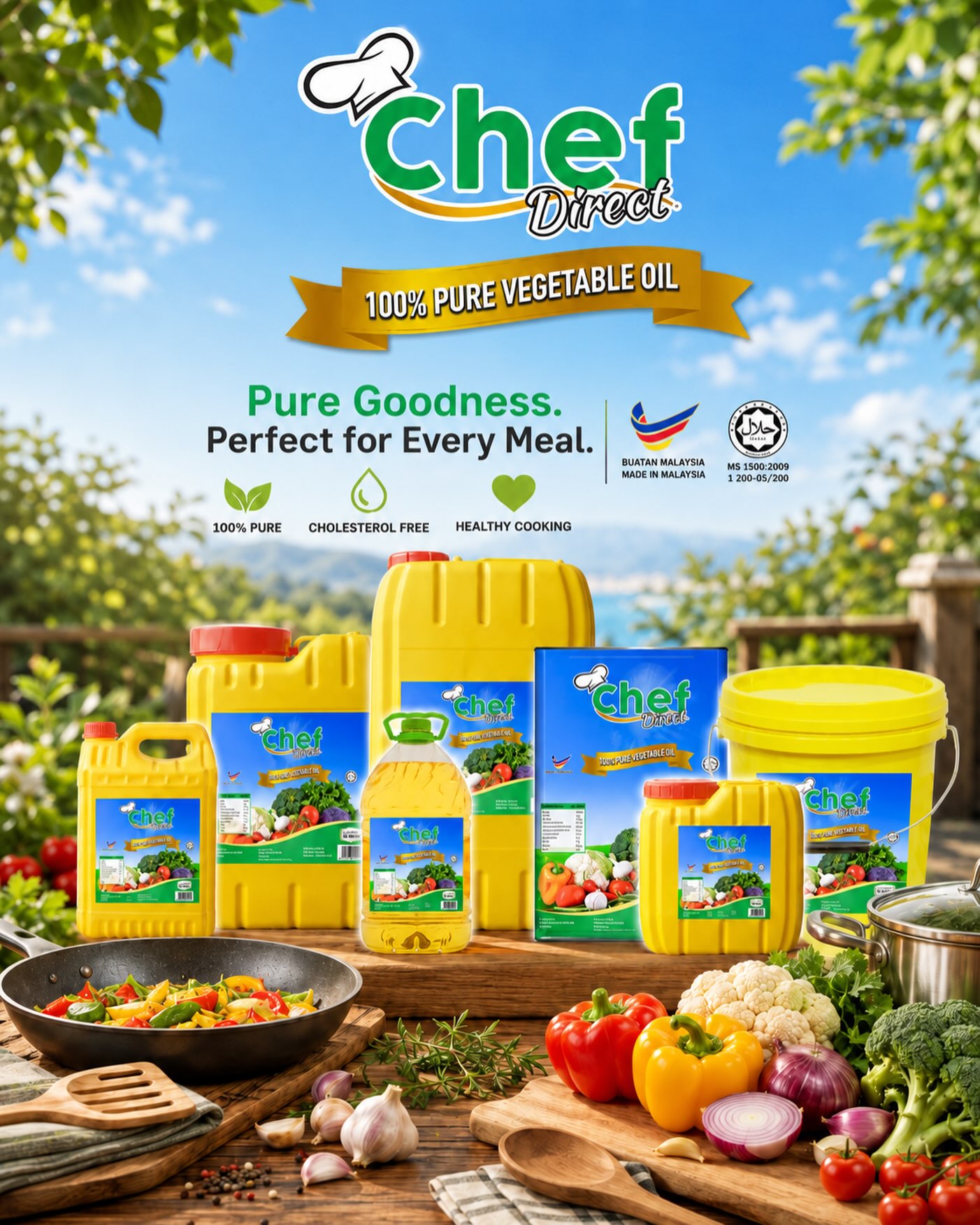 chefdirect.my Facebook ad: Chef Direct Vegetable Cooking Oil is carefully produced…