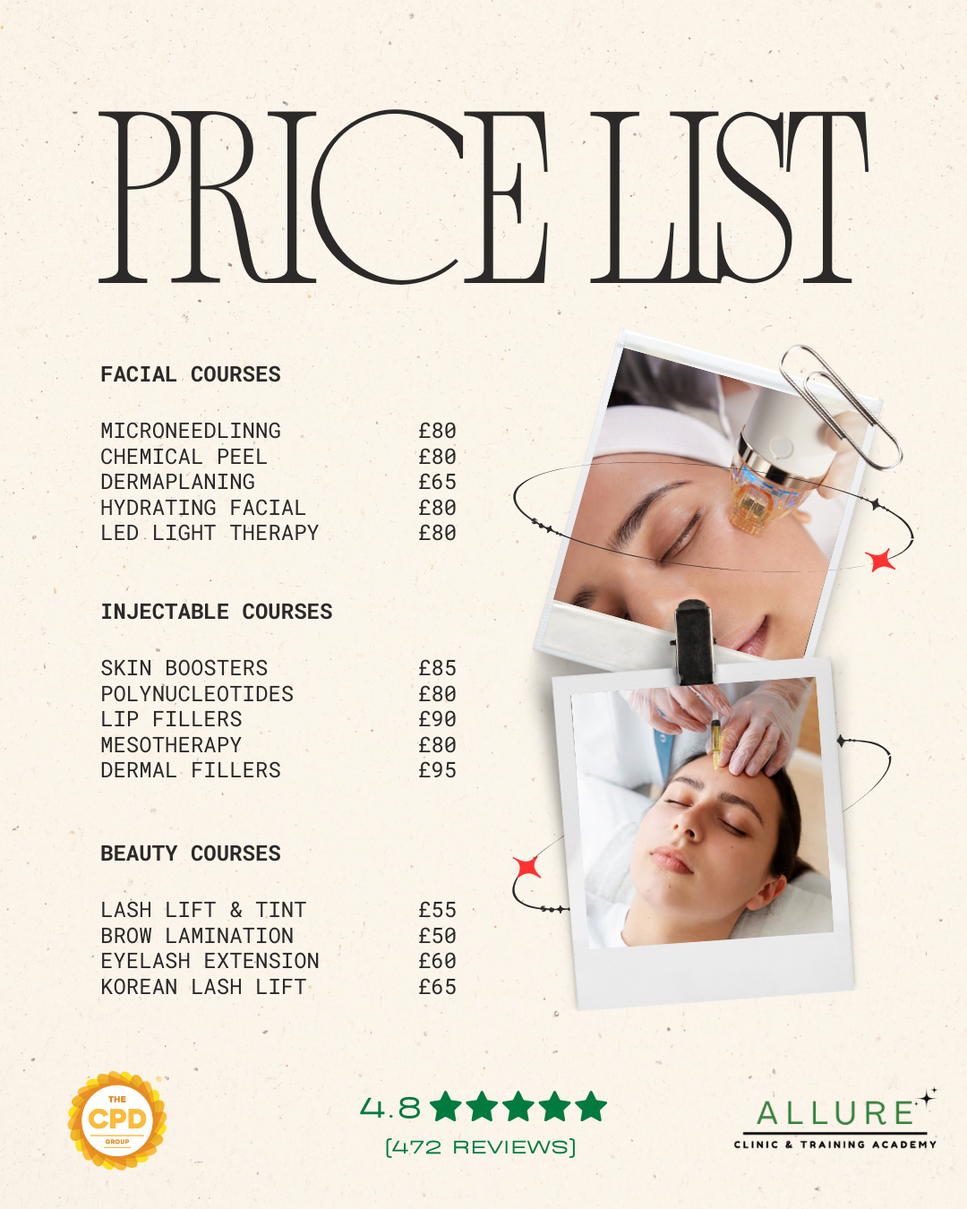 Allure Training Academy Facebook ad