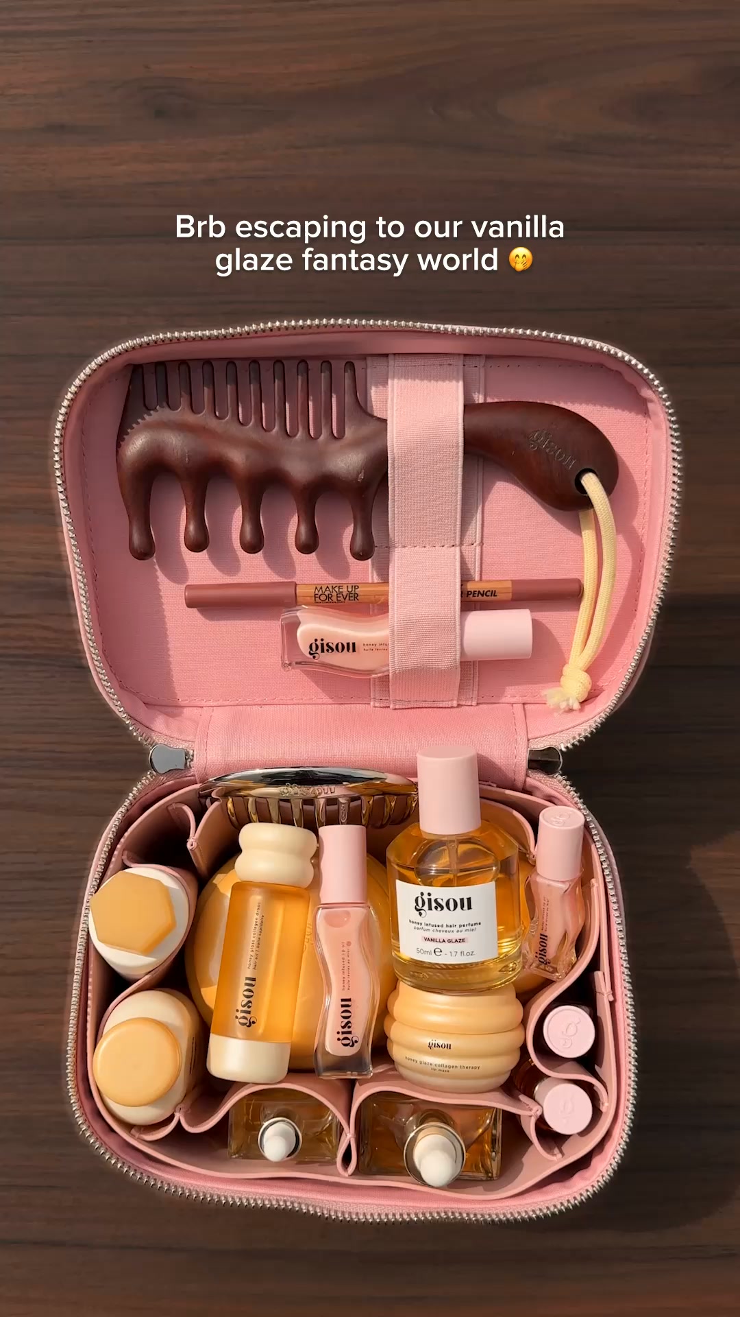 Gisou Facebook ad: Vanilla Glaze Honey Infused Hair Perfume 50ml.