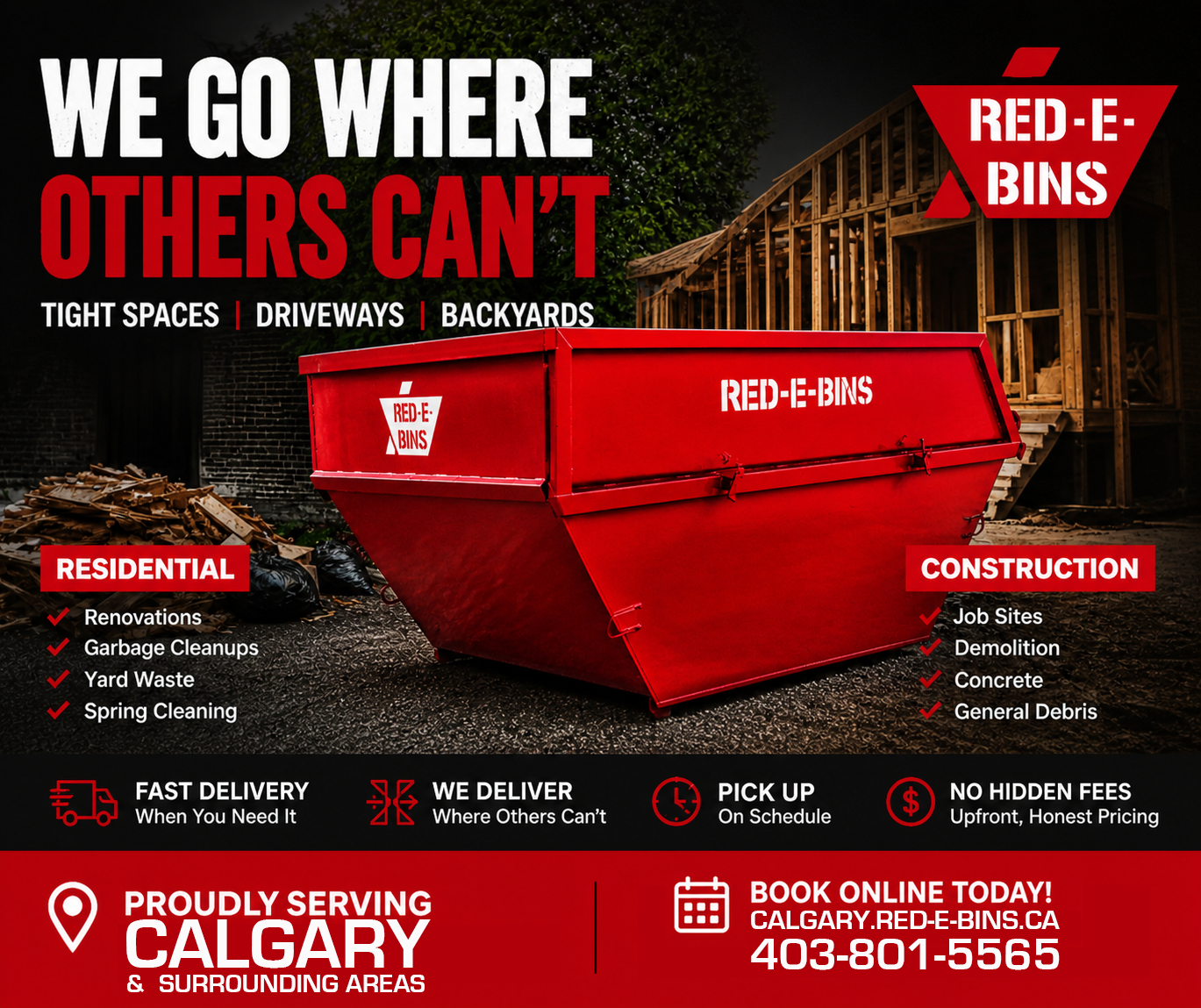 Red-E-Bins Calgary Facebook ad