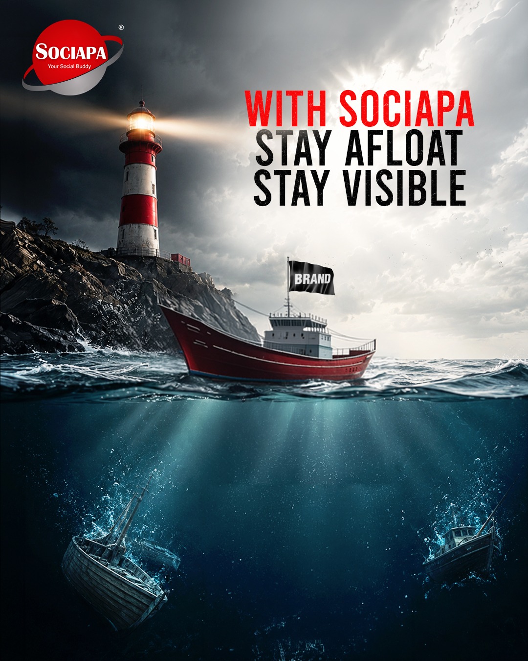 Sociapa Facebook ad: In a sea full of noise, not every…