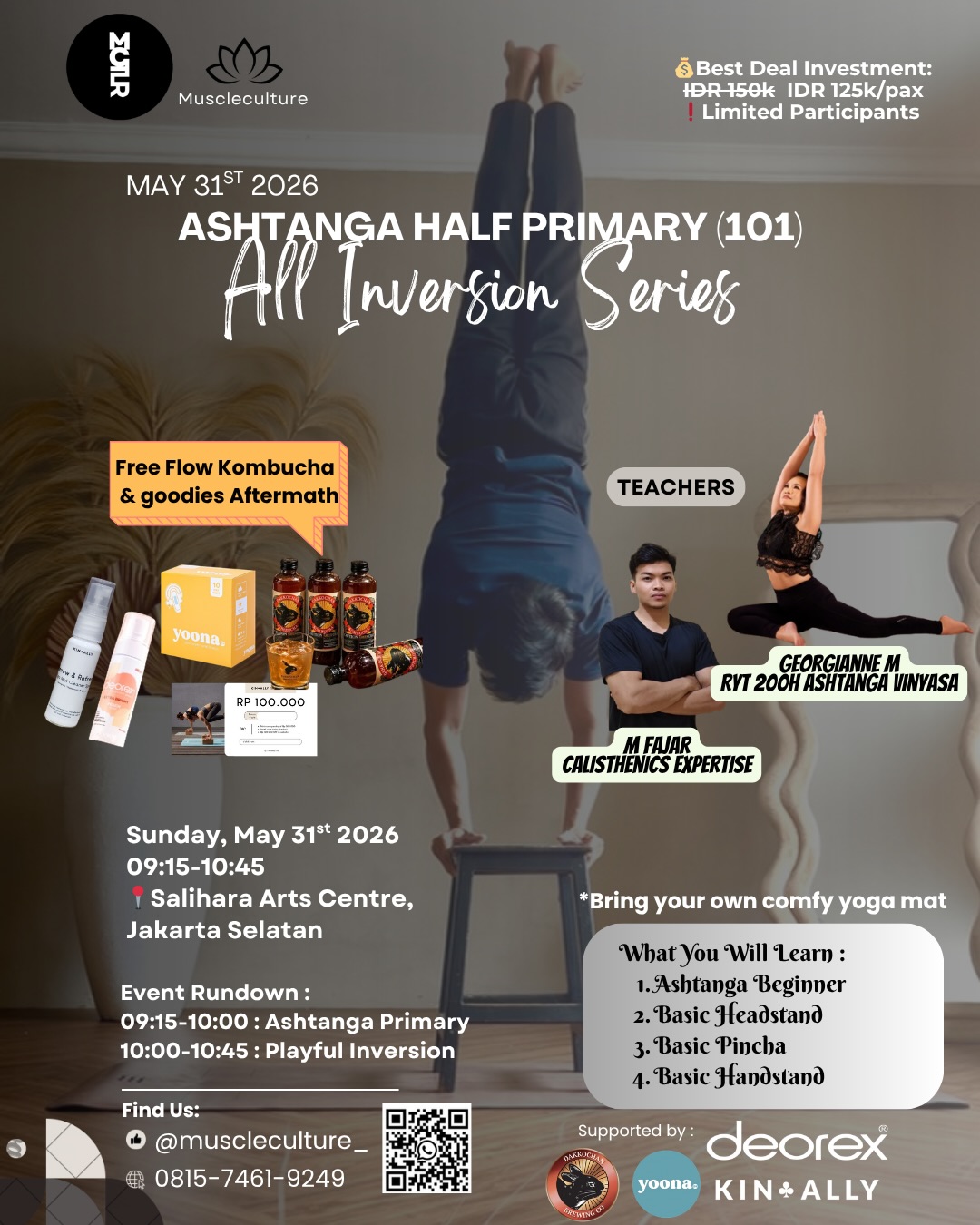 muscleculture_ Facebook ad: ASHTANGA BEGINNER HALF PRIMARY {All Inversion Series }