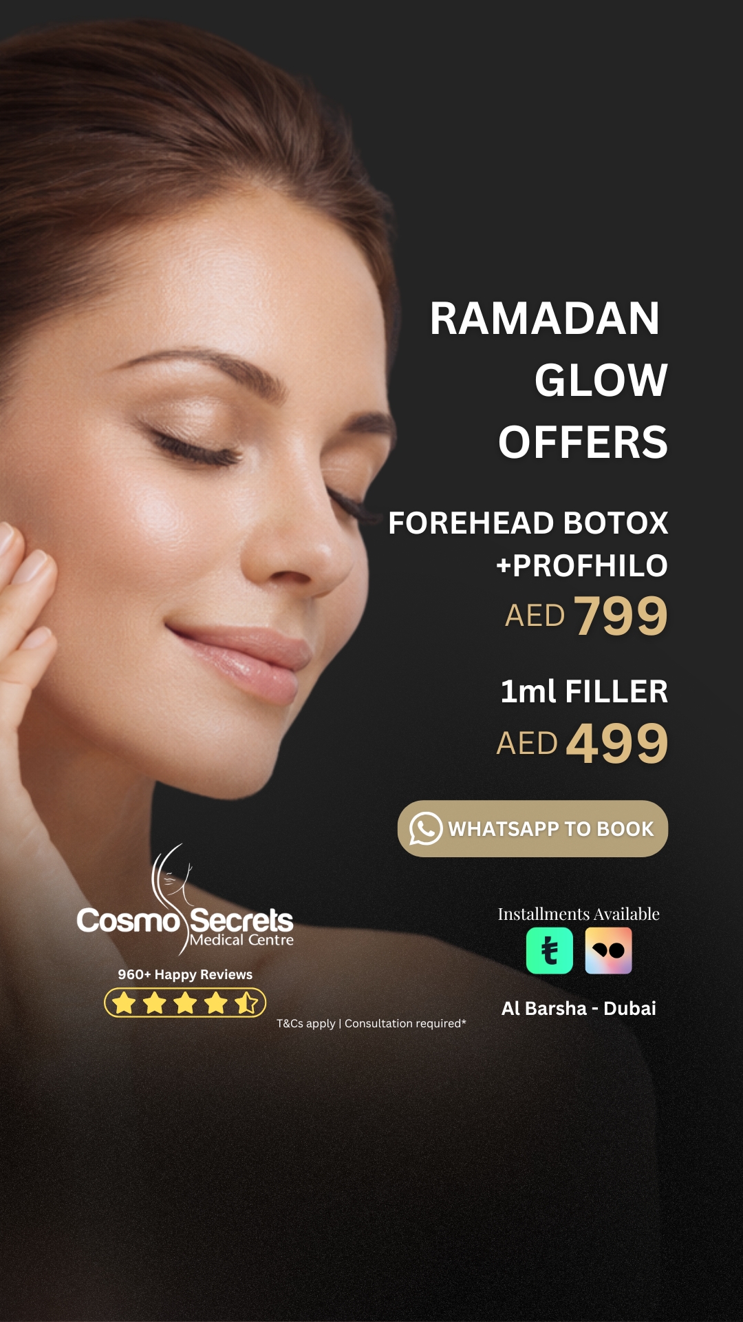 Cosmo Secrets Medical Centre Facebook ad: Limited slots before Eid