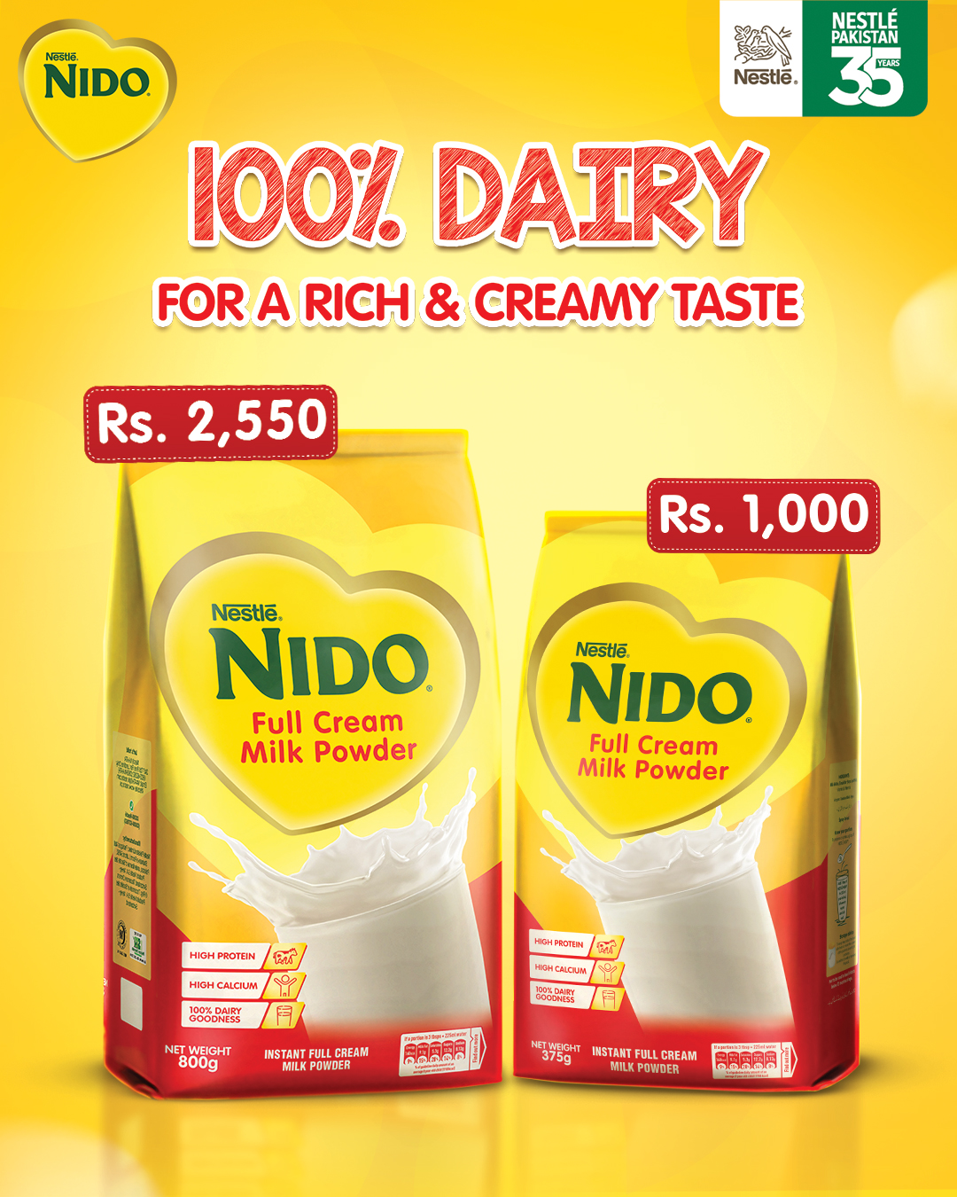 Nestlé NIDO School Age Facebook ad: Taste the richness, feel the creaminess, enjoy the…