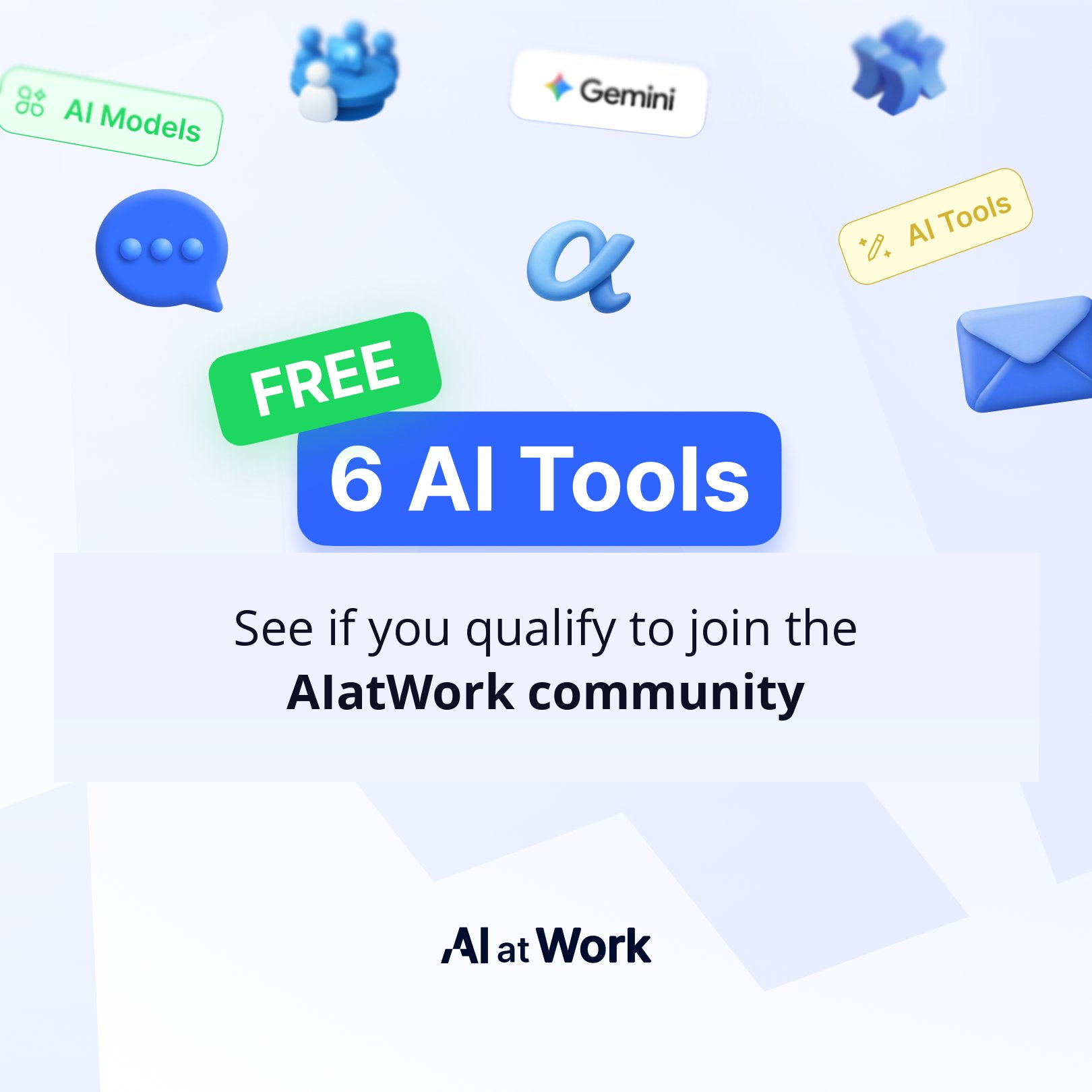 AIatWork Facebook ad: 6 AI tools.