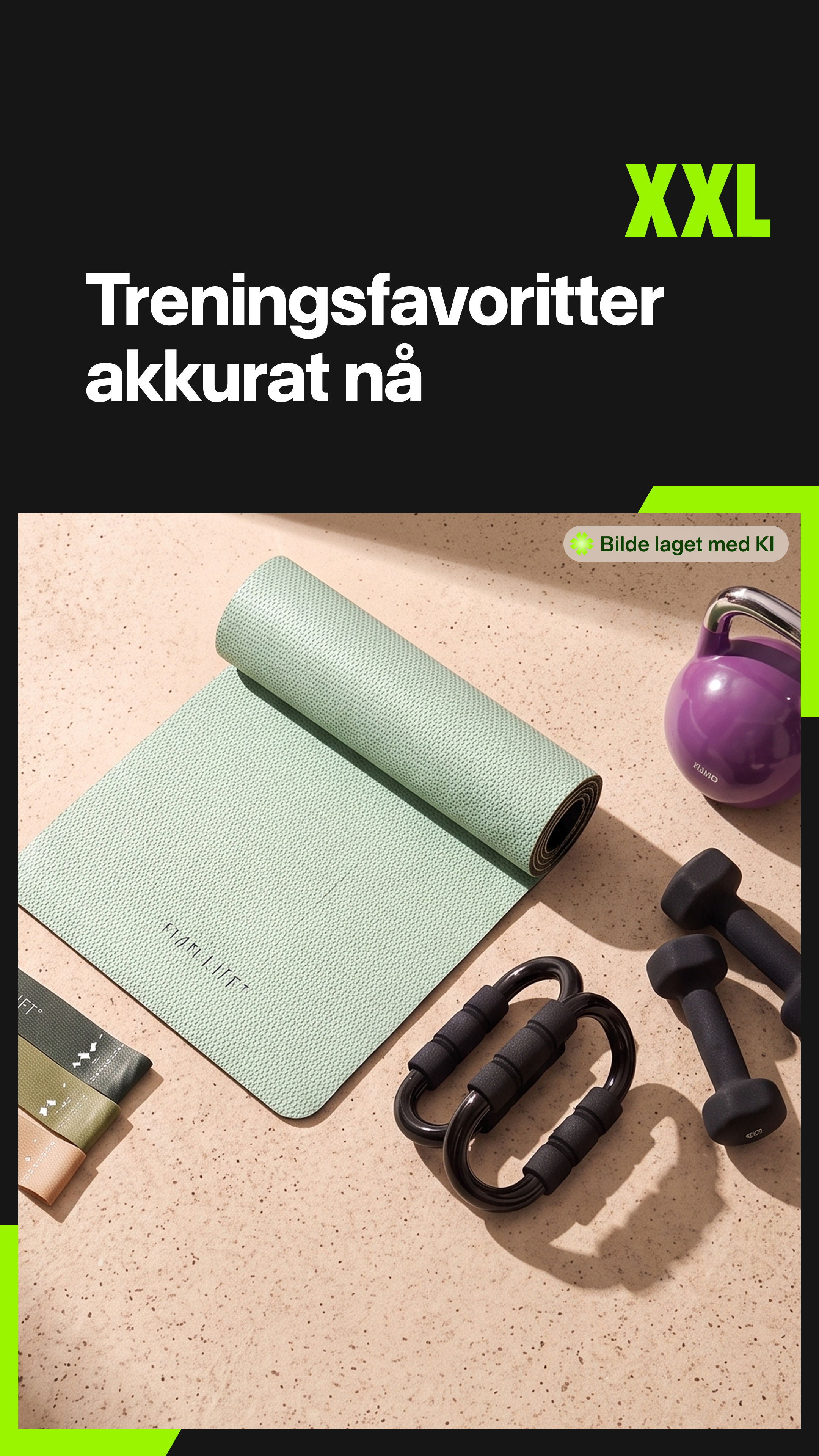 XXL Sport & Villmark Facebook ad: Treningsutstyret alle velger denne sesongen