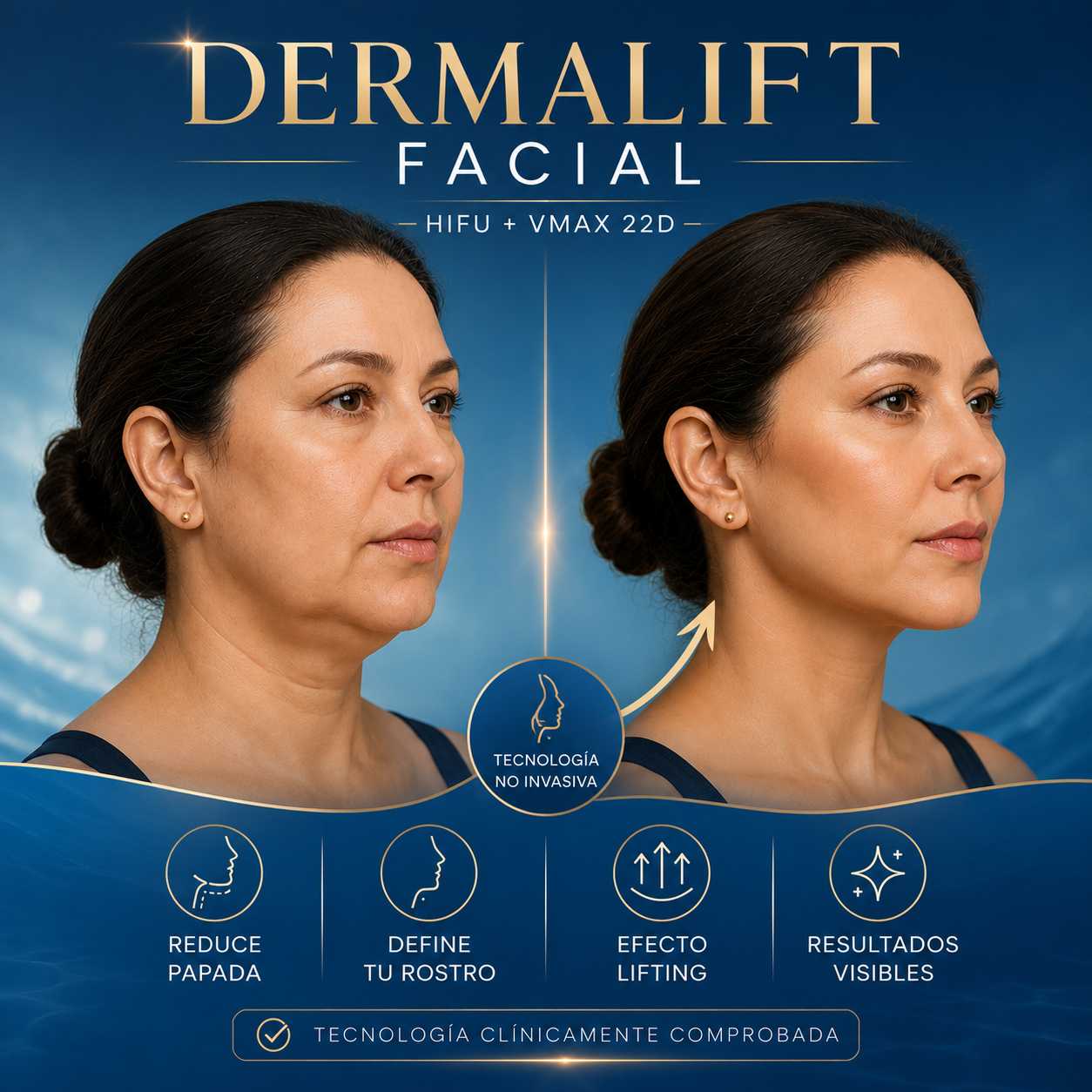 FacialGuru.Method Facebook ad: Cómo recuperar la firmeza estructural sin cirugía